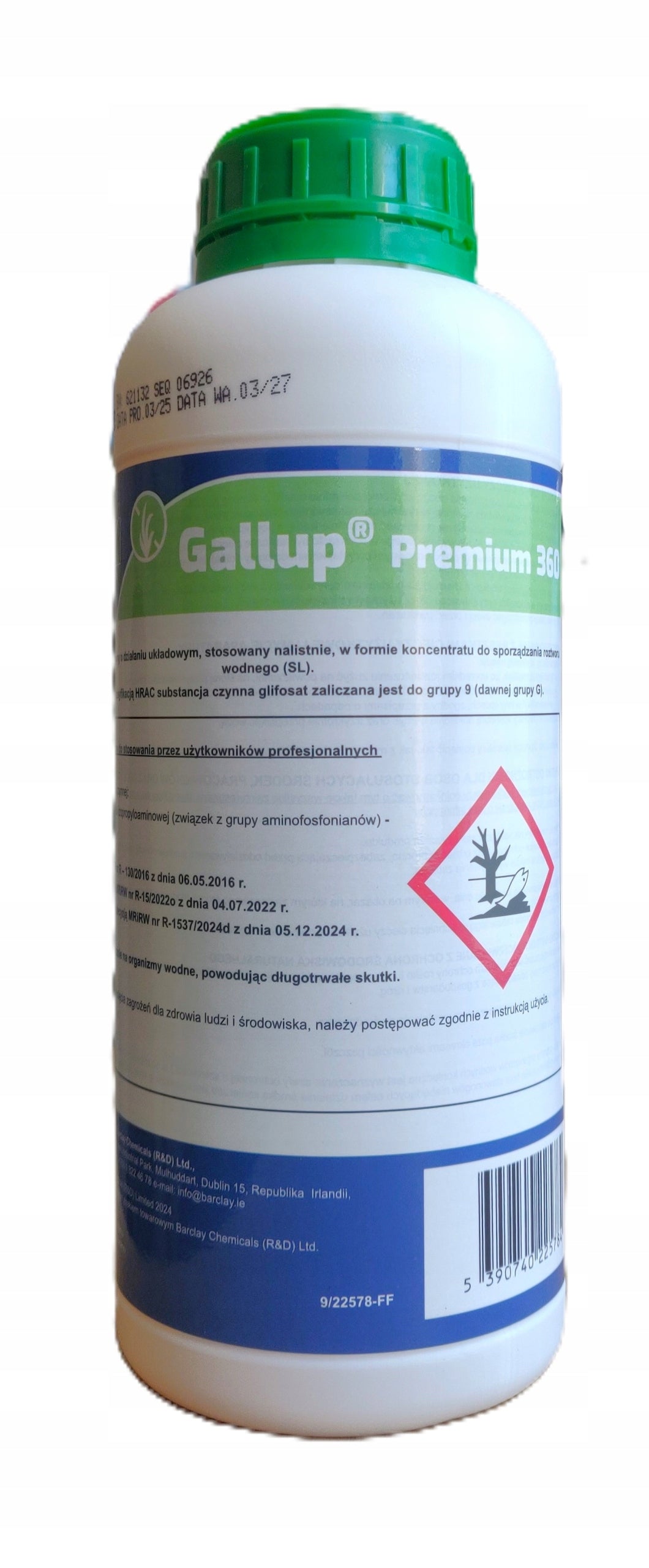 GALLUP Premium 360 1 l herbicide weeds one two leafy Manufacturer code Gallup 1l