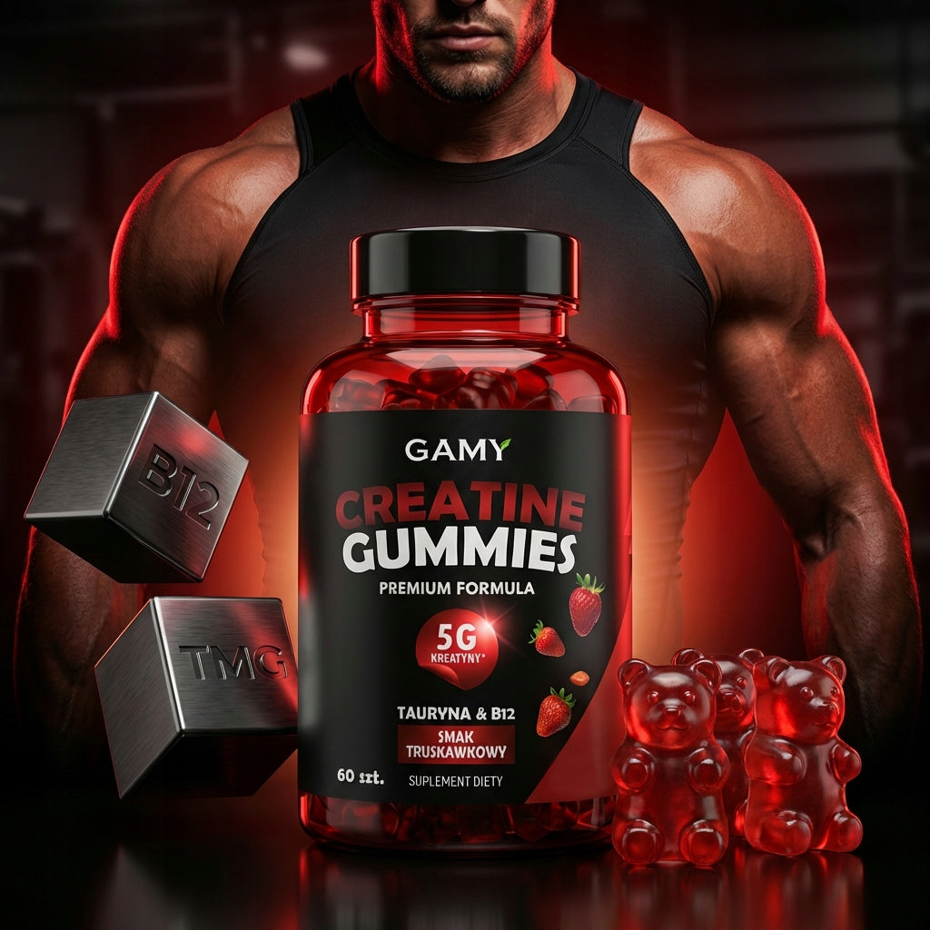 GAMES CREATINE Jelly 120 pieces Monohydrate STRONG Performance Strength TAURINE B12 Expiration date at least 1 year from the date of purchase