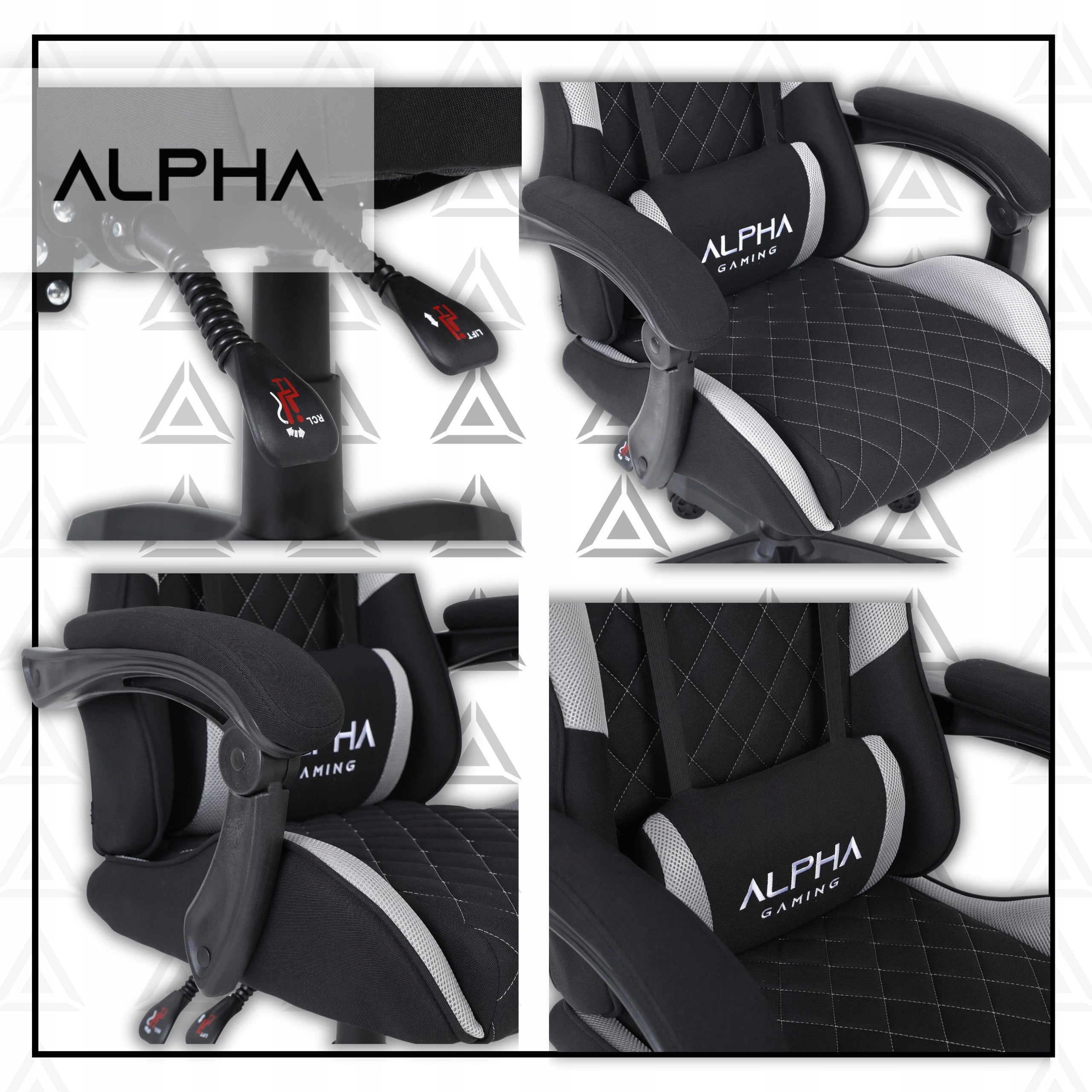 GAMING CHAIR ALPHA OFFICE GAMING CHAIR SWIVEL BUCKET MATERIAL Furniture height 130 cm