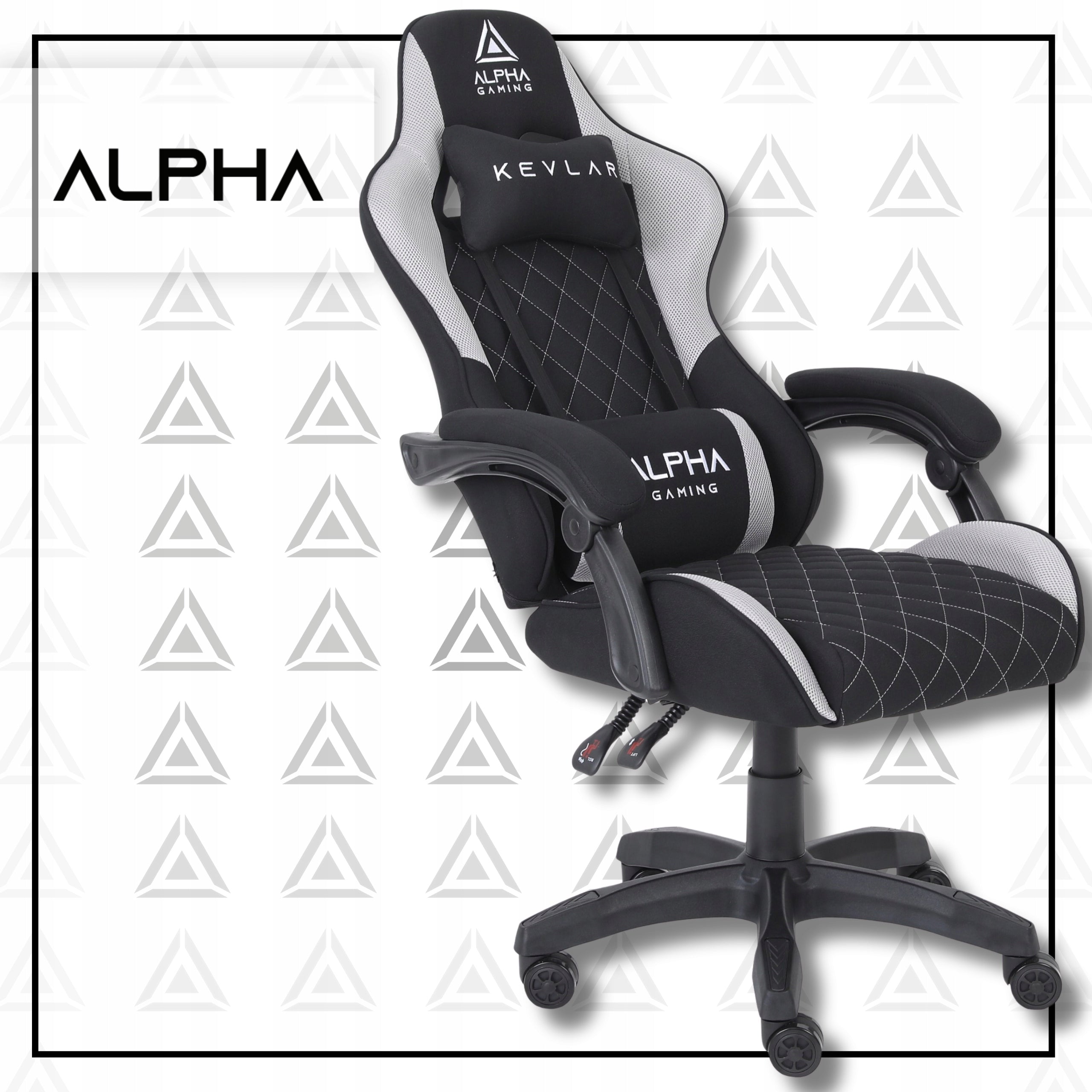 GAMING CHAIR ALPHA OFFICE GAMING CHAIR SWIVEL BUCKET MATERIAL Manufacturer code ALPHA GAMING KEVLAR GRY