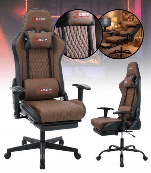 GAMING CHAIR BROWN FOR THE PLAYER FOR THE OFFICE COMFORTABLE FOOTREST Manufacturer code CH510-BR