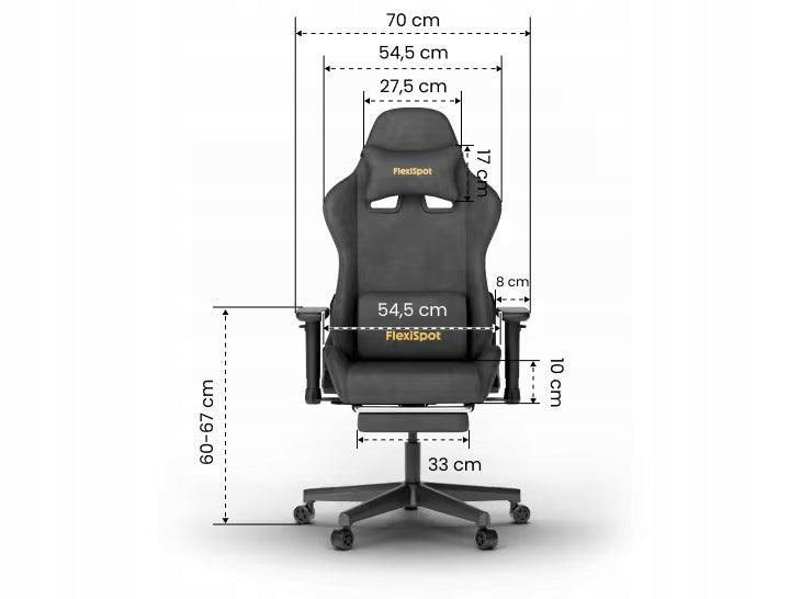 GAMING CHAIR FLEXISPOT R1 GREY FOOTREST BACKREST 150ST HEADREST 130CM Manufacturer code 840460452625