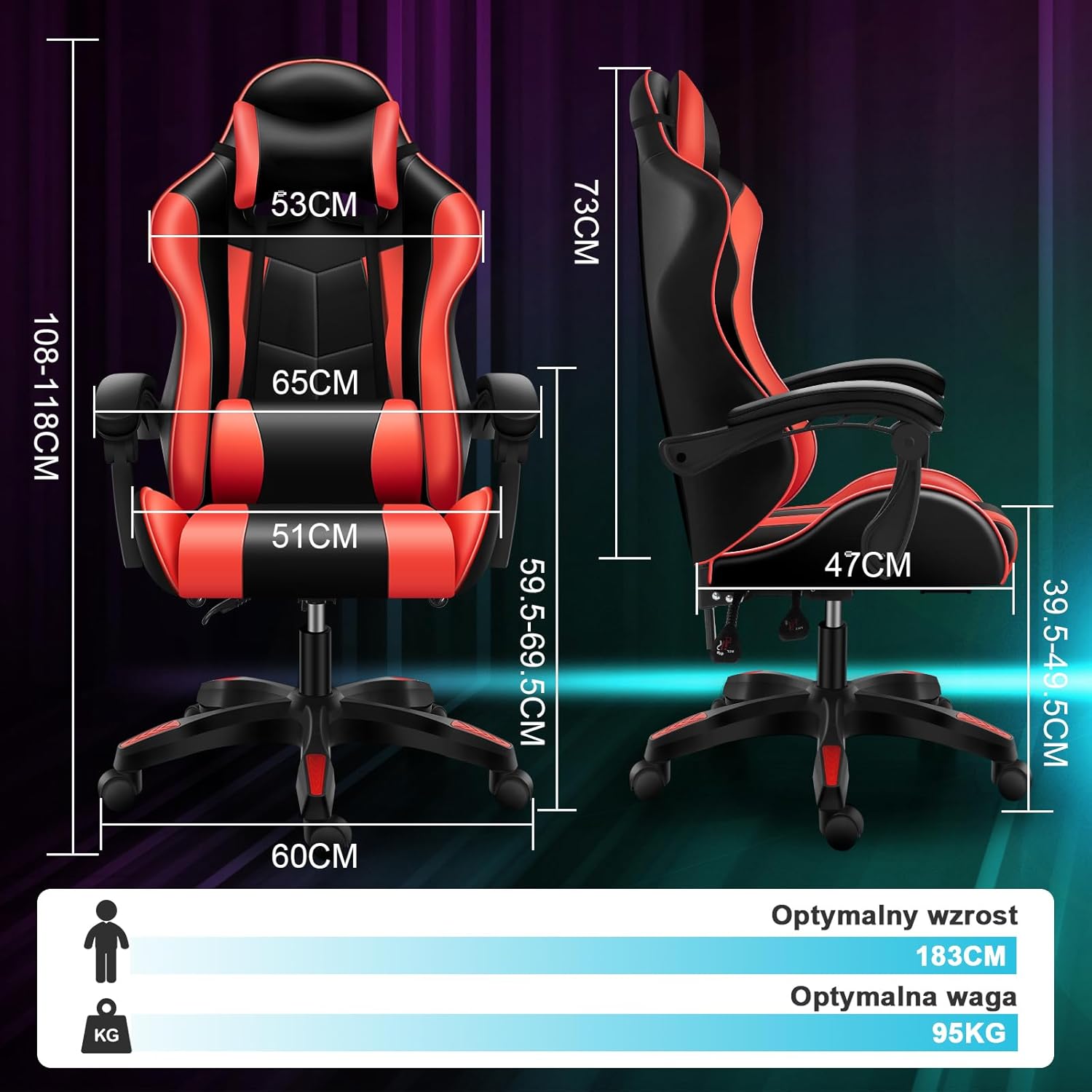 GAMING CHAIR FOR DESK WITH ADJUSTABLE AND ARMRESTS EAN (GTIN) 8719451106149