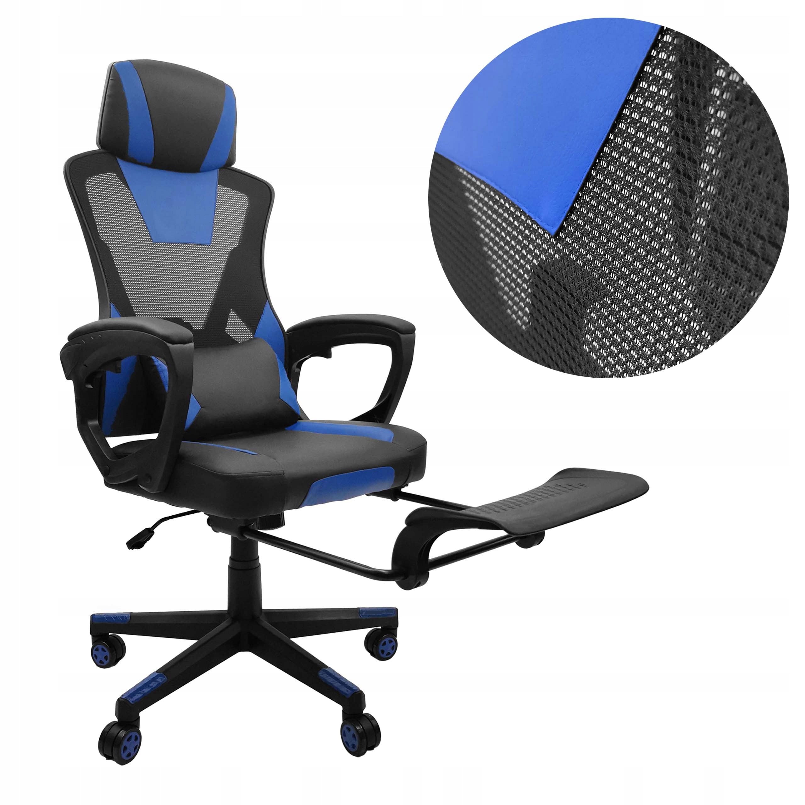 GAMING CHAIR FOR GAMERS OFFICE COMPUTER SWIVEL FOOTREST KG100 BLUE Brand Kontrast