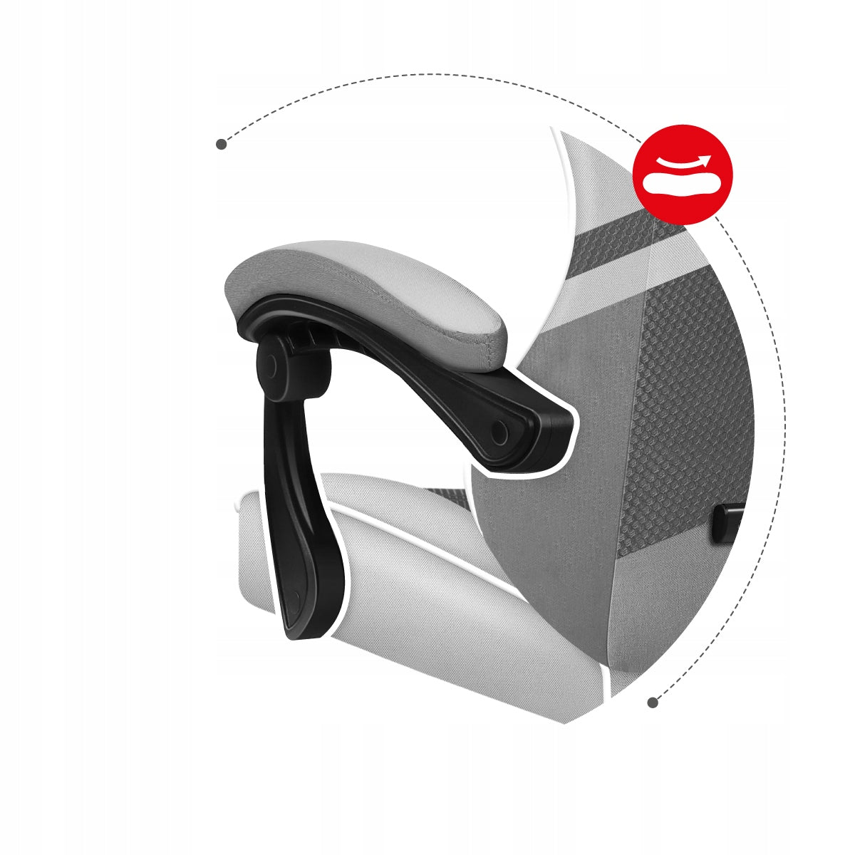 GAMING CHAIR FOR GAMING DESK ROTARY PLAYER WHITE Model Force 4.4