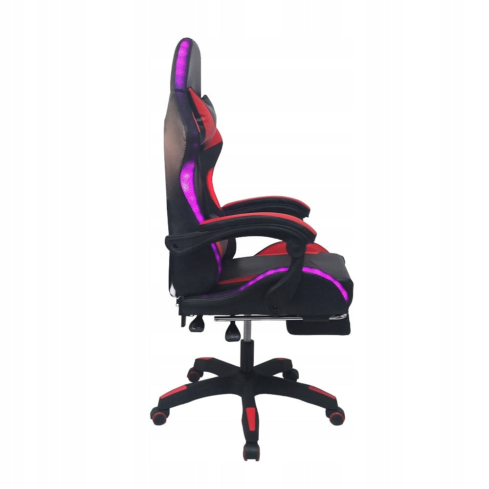 GAMING CHAIR FOR PLAYER OFFICE CHAIR FOOTREST + MASSAGE + LED + REMOTE CONTROL Furniture height 108 cm