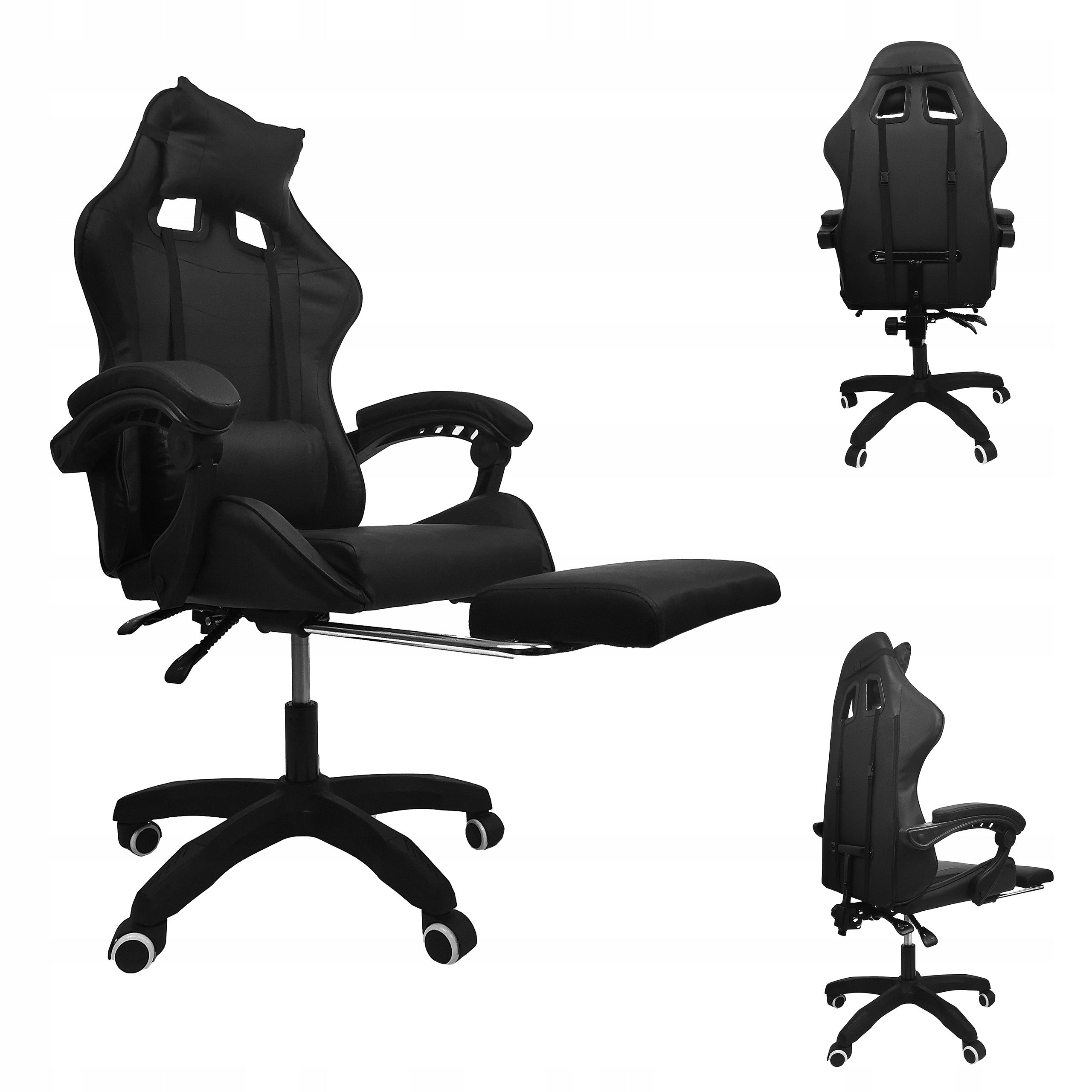 GAMING CHAIR GAMING OFFICE COMPUTER WITH MASSAGE FOOTREST KG104 BLACK Upholstery color black