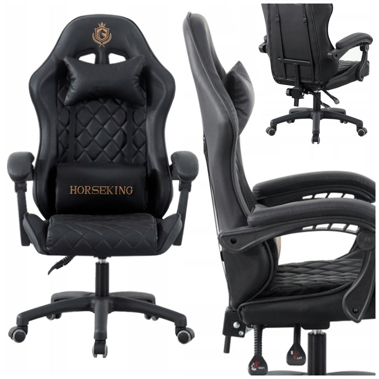 GAMING CHAIR HORSEKING WITH SWIVEL FOOTREST FOR PLAYING CHAIR MS99 BLACK
