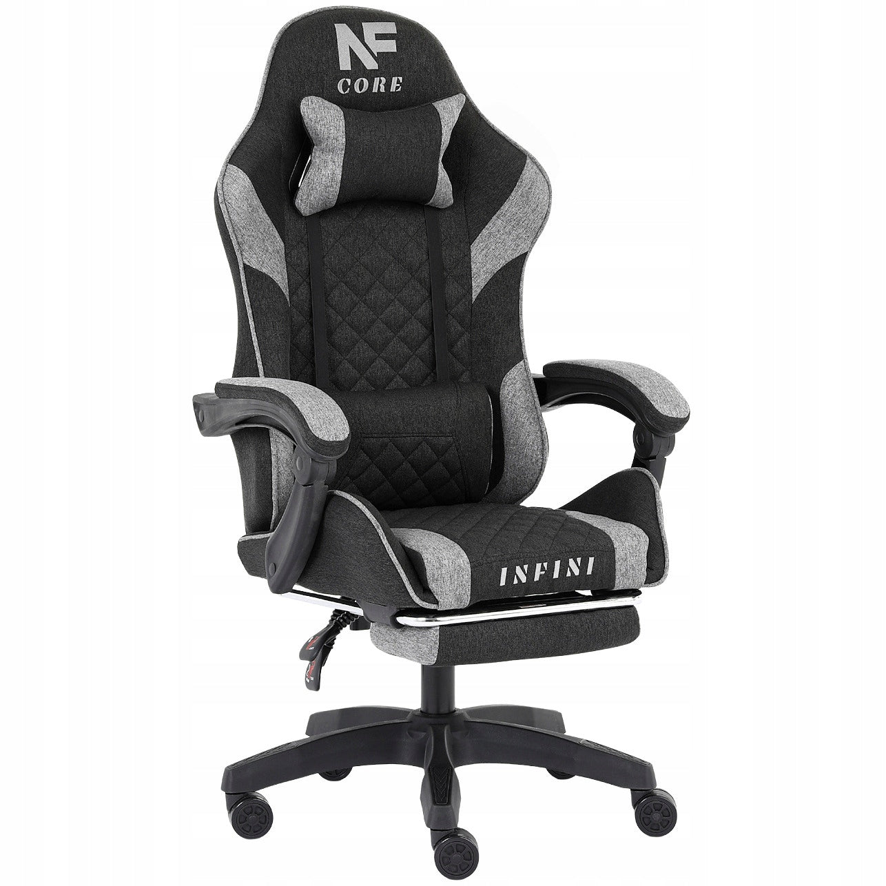 GAMING CHAIR MATERIAL ADJUSTABLE INFINI CORE BLACK DESK CHAIR Model Infini Core Dark Gray