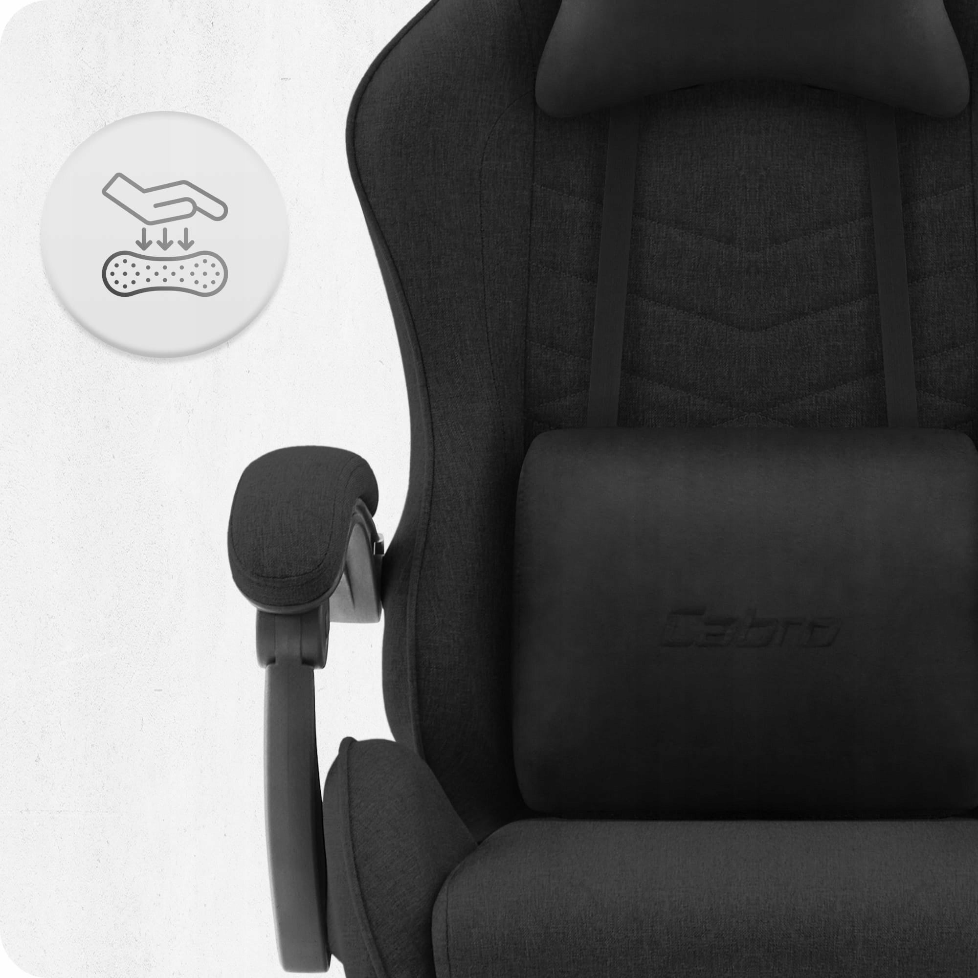 GAMING CHAIR MATERIAL CABRO C500 BLACK FABRIC Furniture height 136 cm