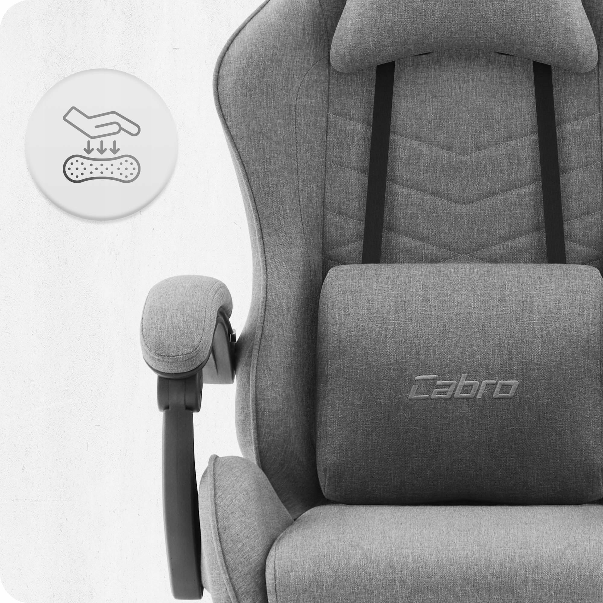 GAMING CHAIR MATERIAL CABRO C500 GREY BLACK FABRIC Furniture width 65 cm