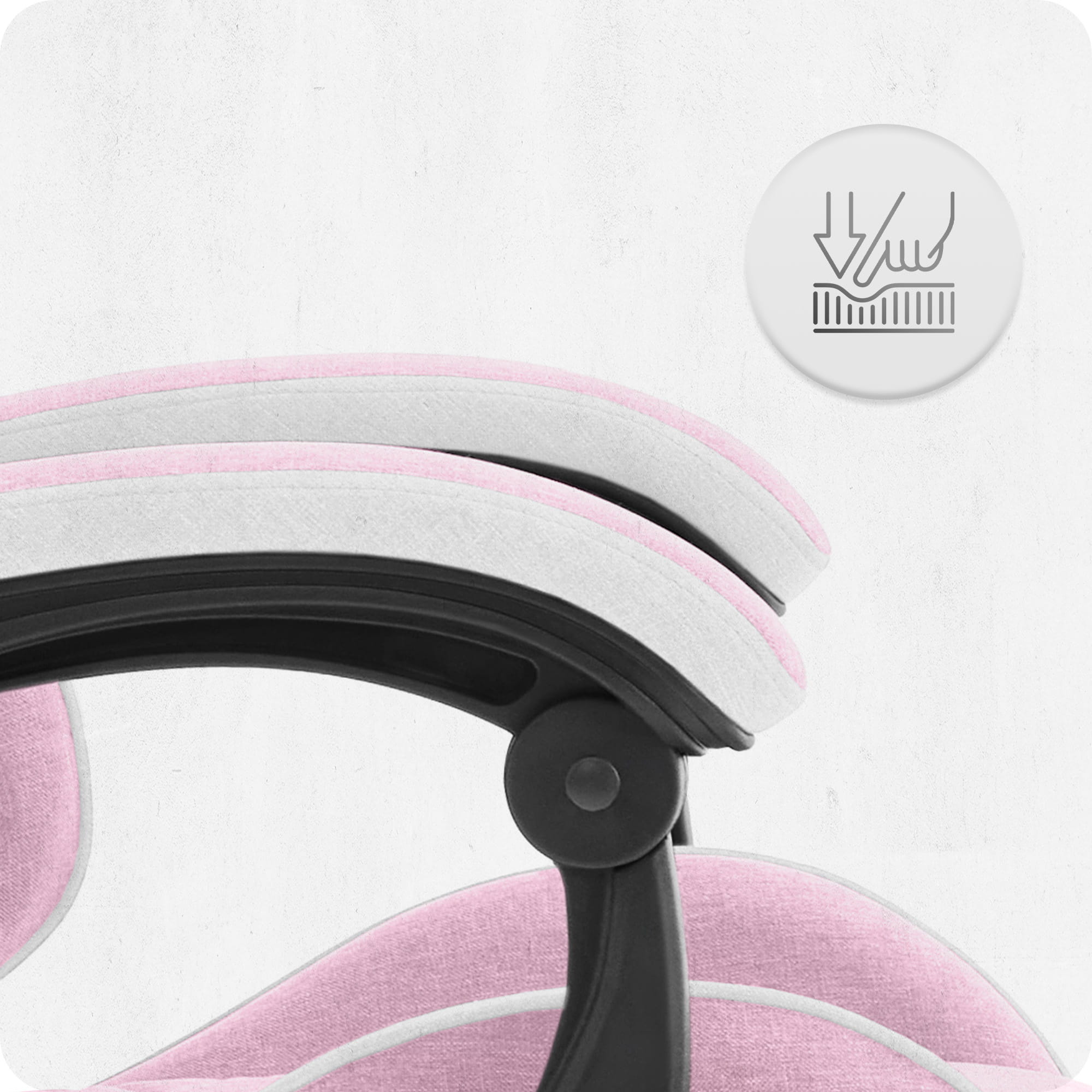 GAMING CHAIR MATERIAL CABRO C500 PINK WHITE FABRIC Furniture depth 65 cm