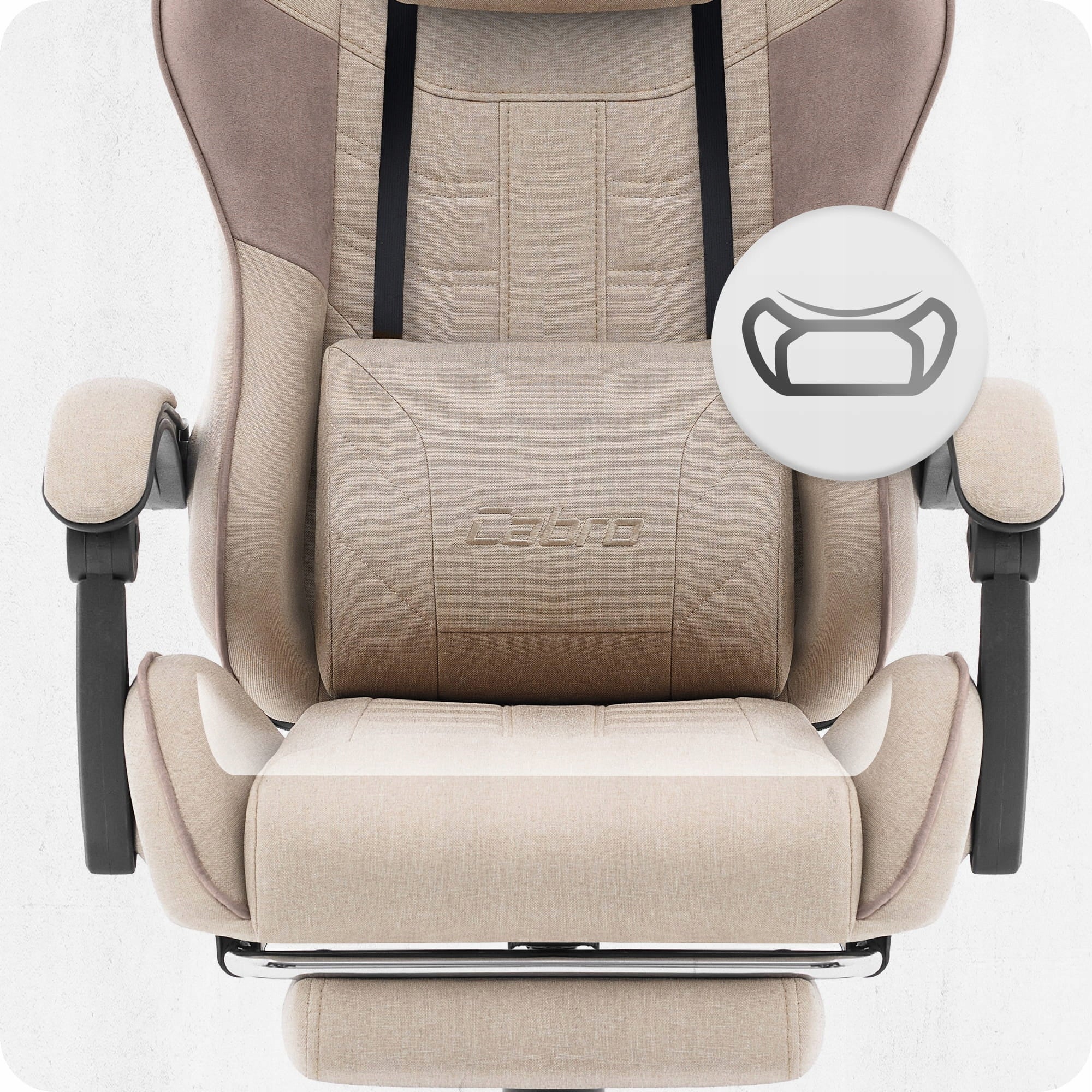 GAMING CHAIR MATERIAL CABRO C501 BEIGE FABRIC Furniture width 60 cm