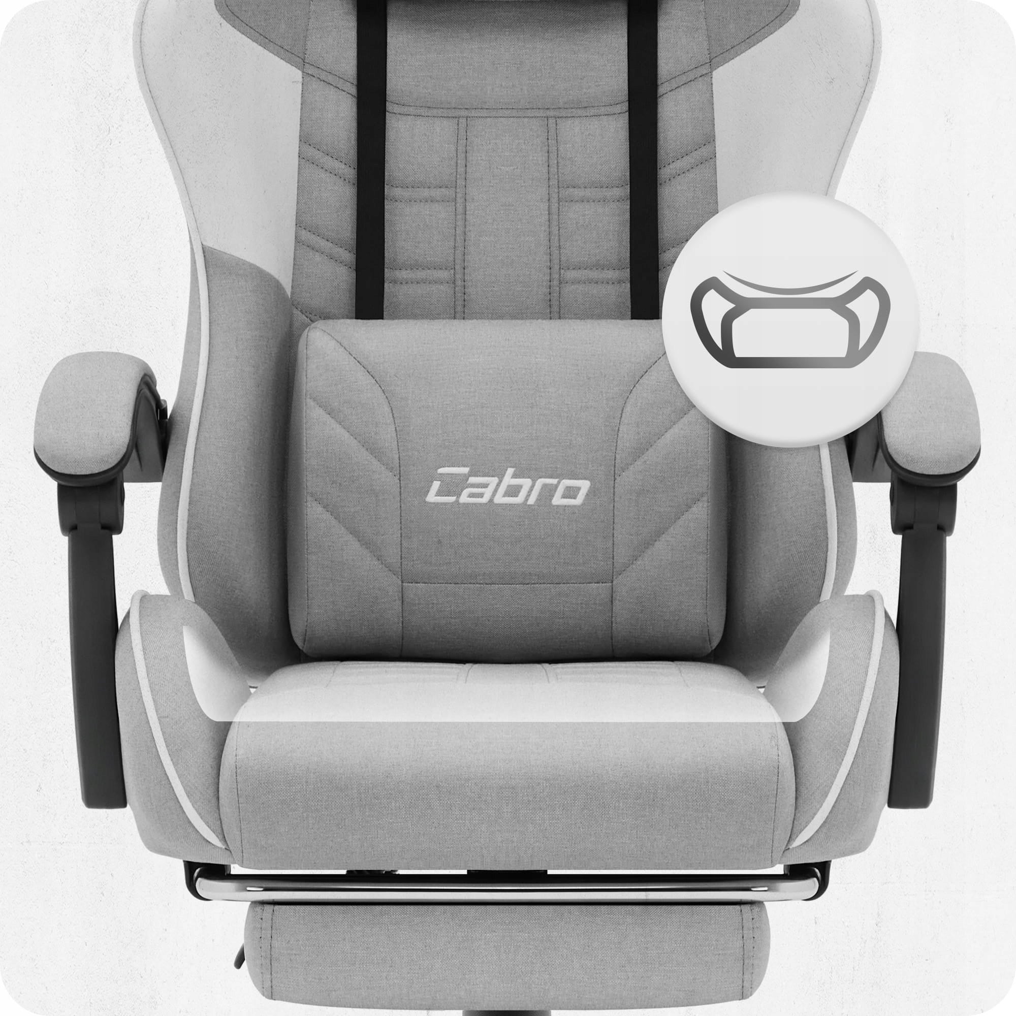 GAMING CHAIR MATERIAL CABRO C501 GREY FABRIC Furniture depth 65 cm