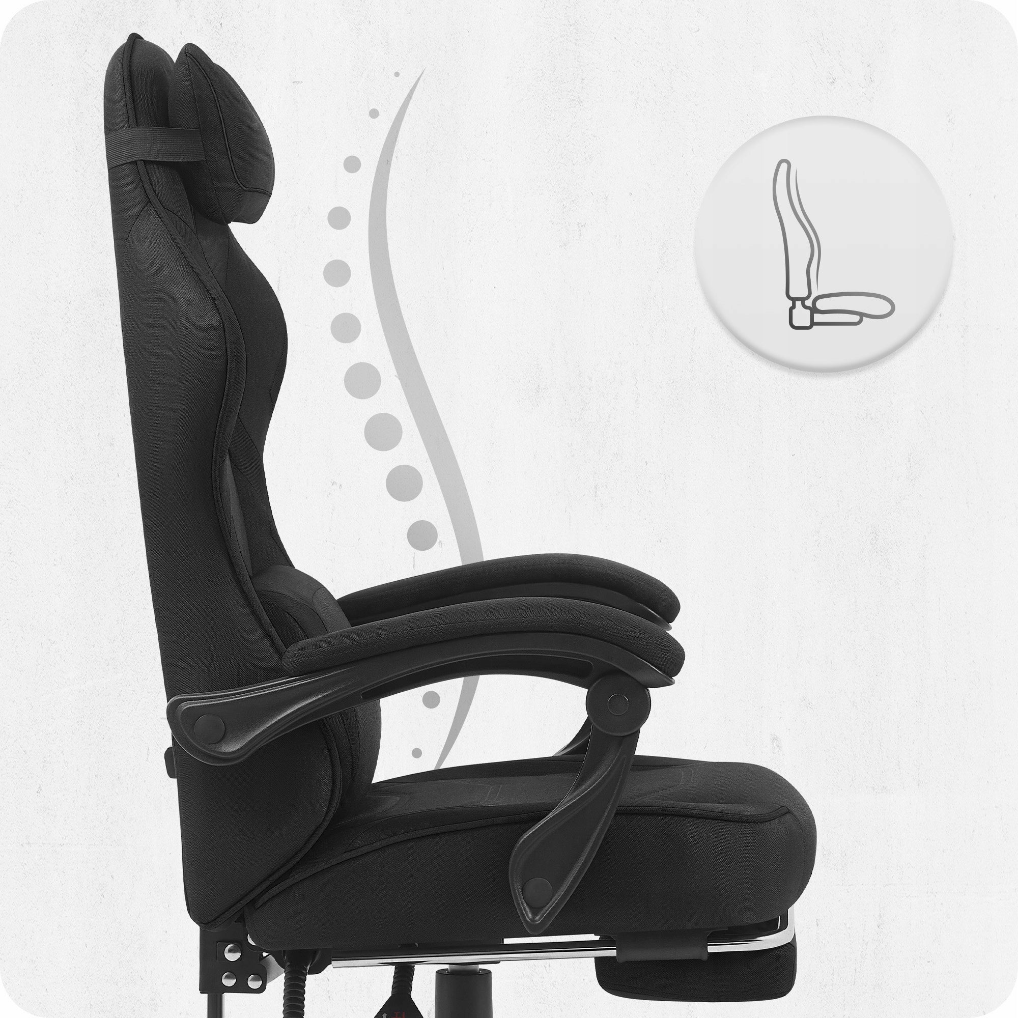 GAMING CHAIR MATERIAL CABRO C502 BLACK Furniture width 60 cm