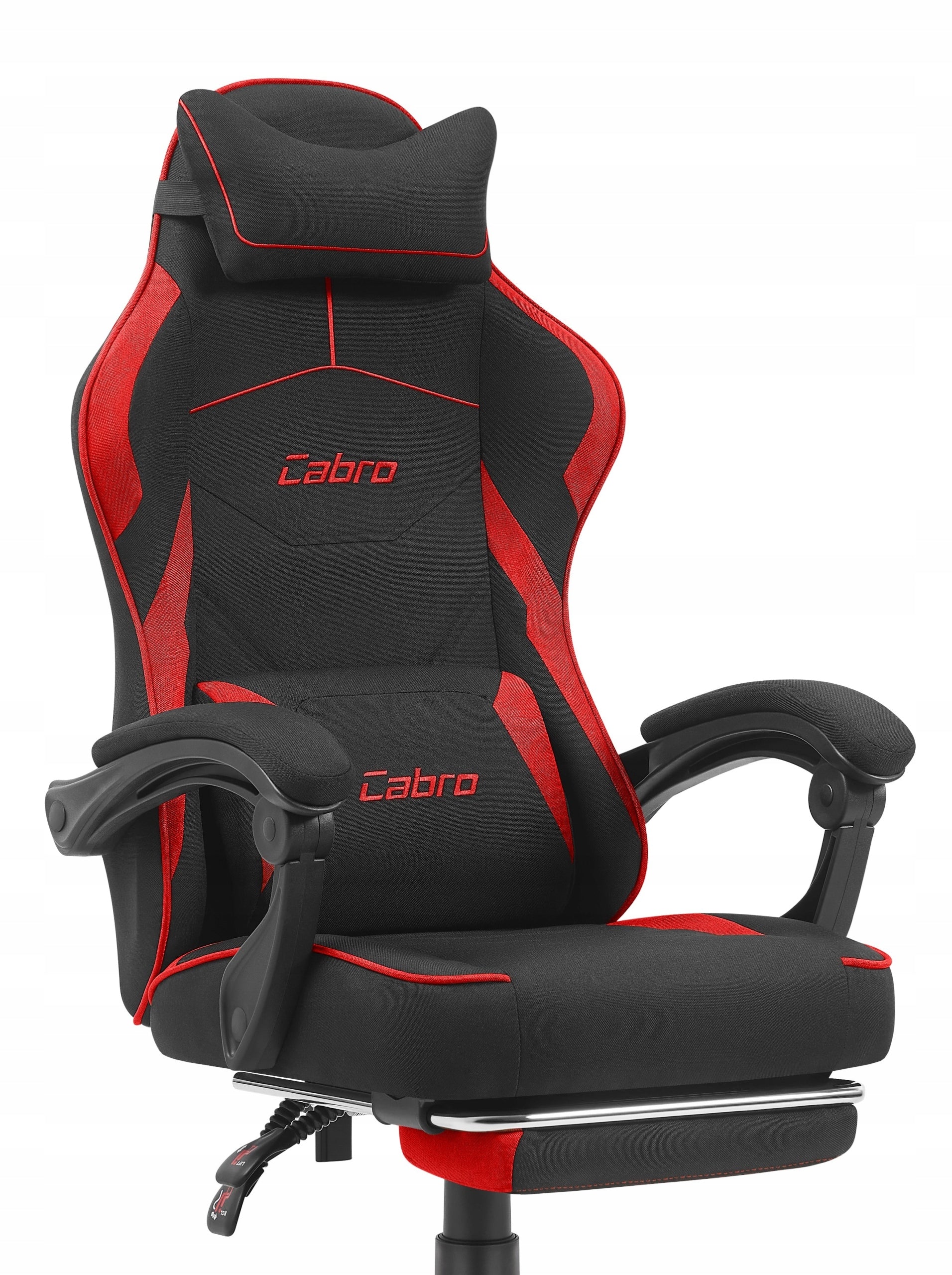 GAMING CHAIR MATERIAL CABRO C502 BLACK RED FABRIC