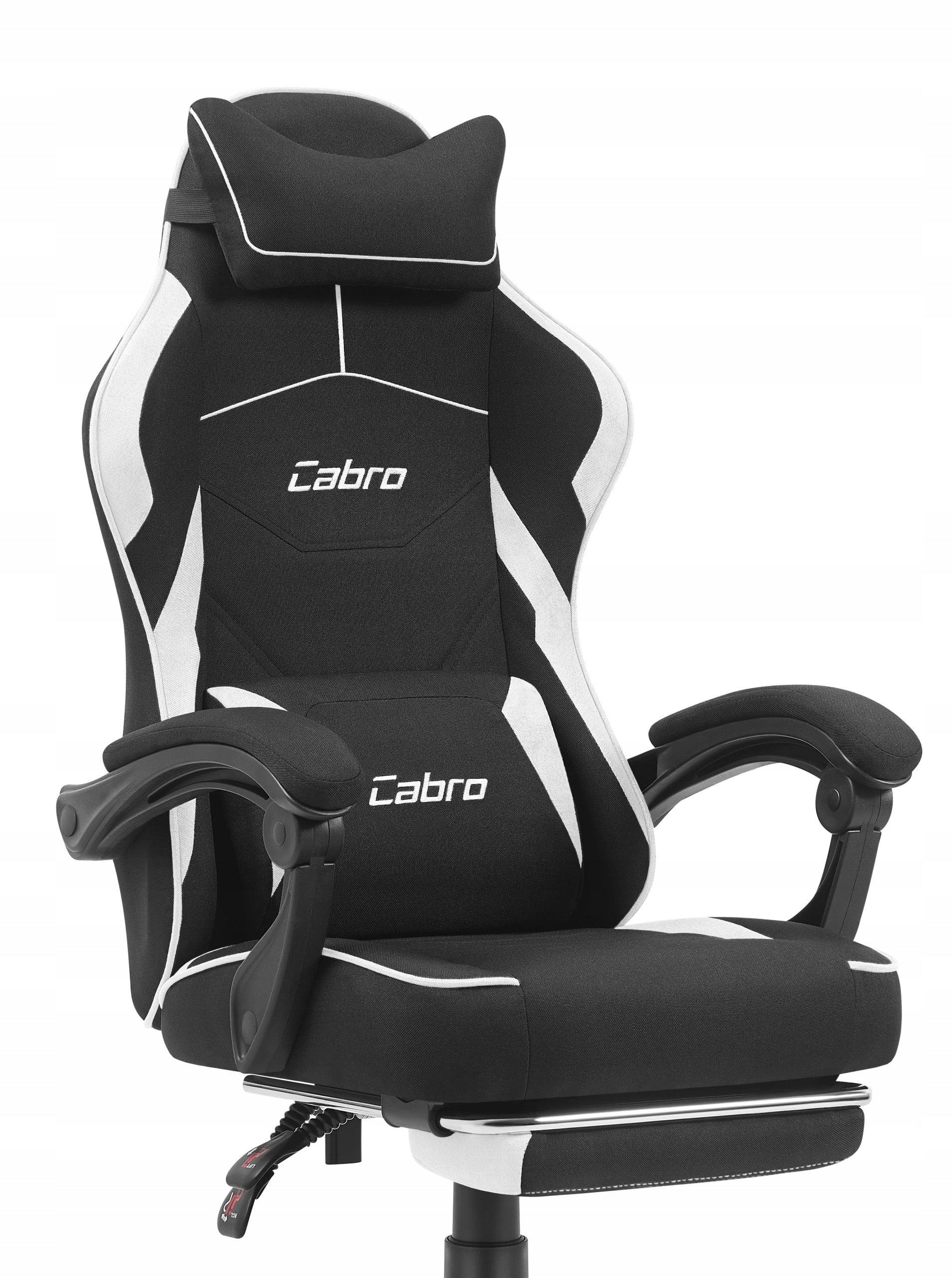 GAMING CHAIR MATERIAL CABRO C502 BLACK WHITE FABRIC