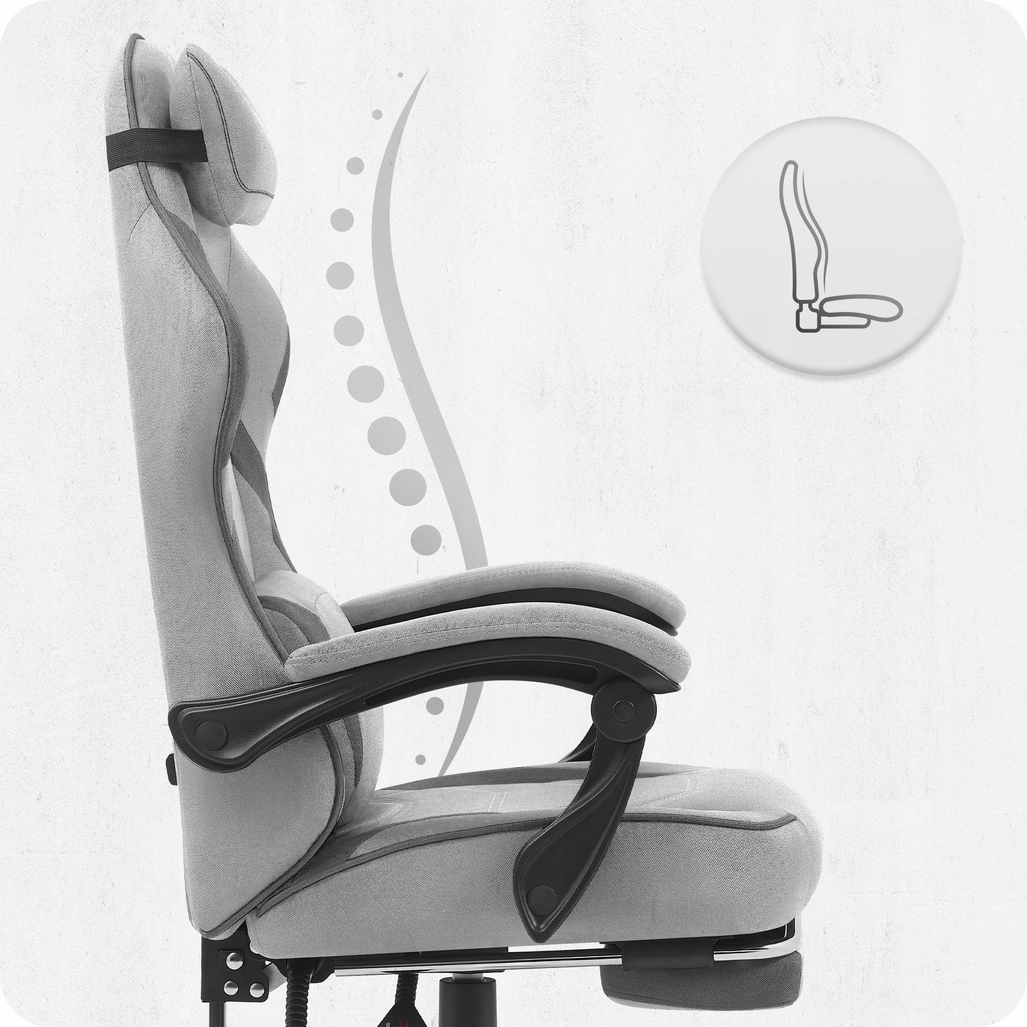 GAMING CHAIR MATERIAL CABRO C502 GREY BLACK Model C502