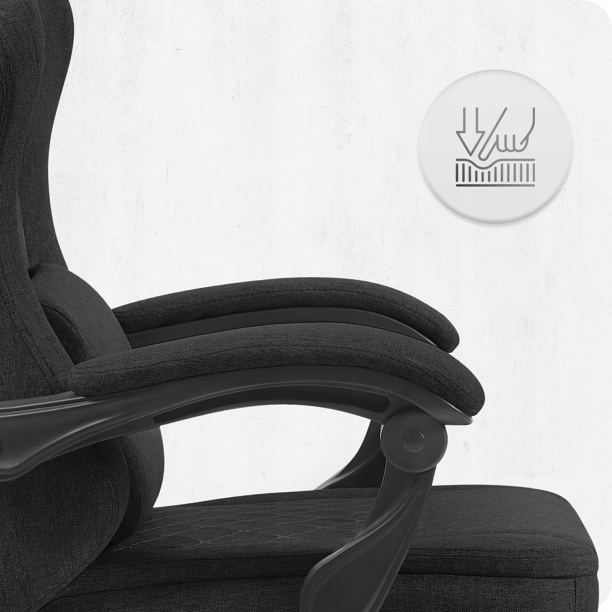 GAMING CHAIR MATERIAL CABRO C503 BLACK FABRIC Furniture depth 54 cm