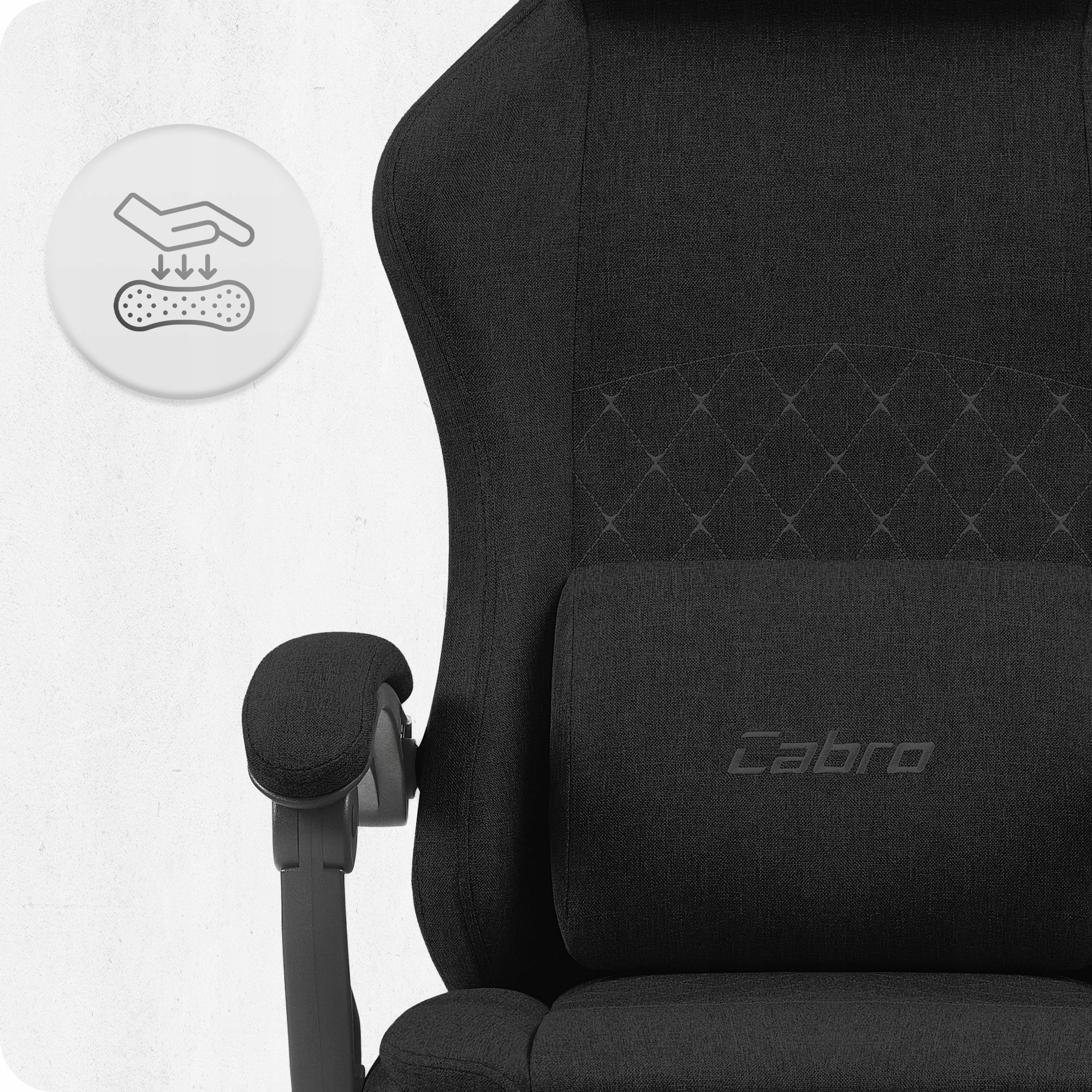 GAMING CHAIR MATERIAL CABRO C503 BLACK FABRIC Furniture width 60 cm