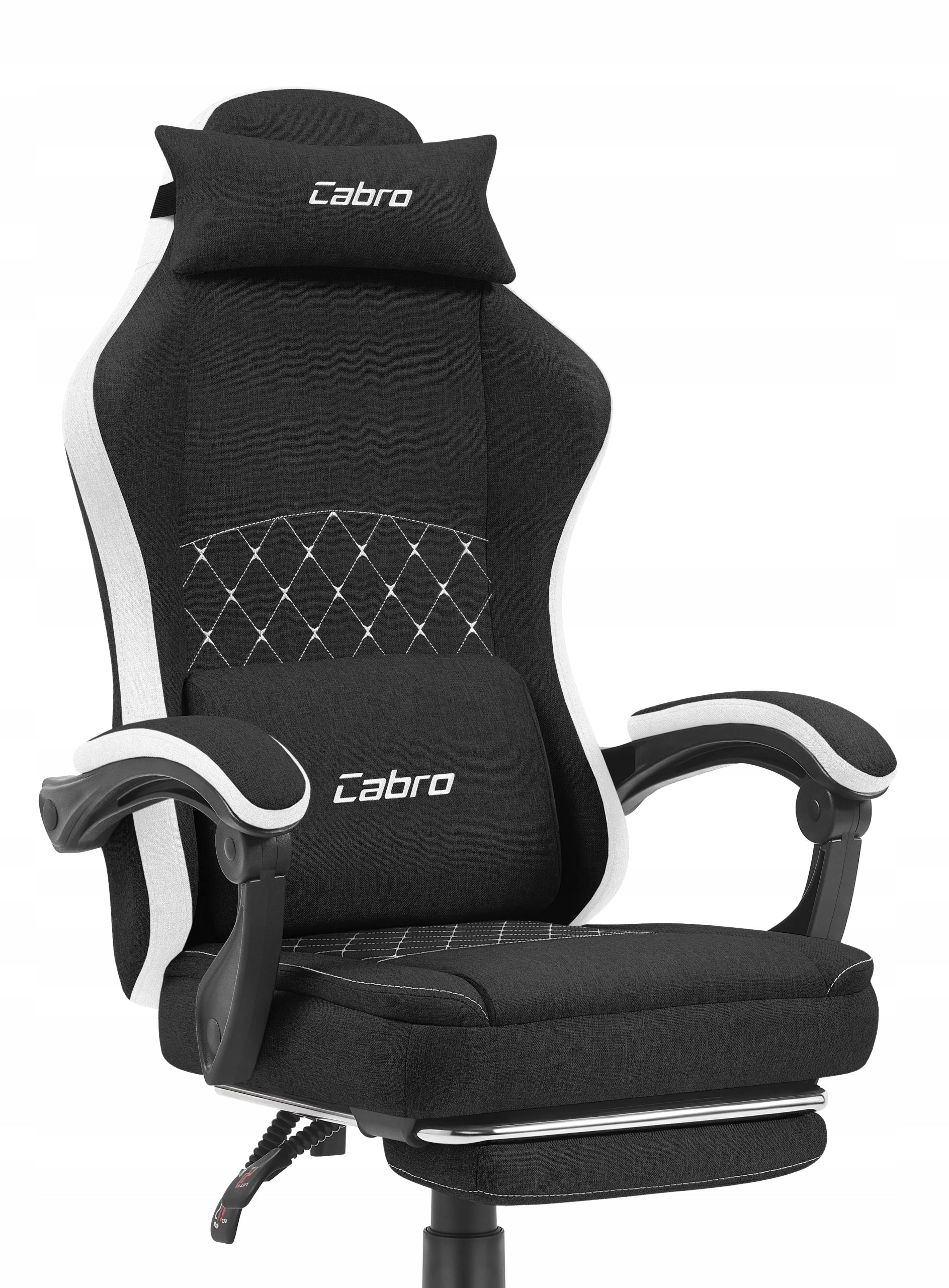 GAMING CHAIR MATERIAL CABRO C503 BLACK WHITE FABRIC
