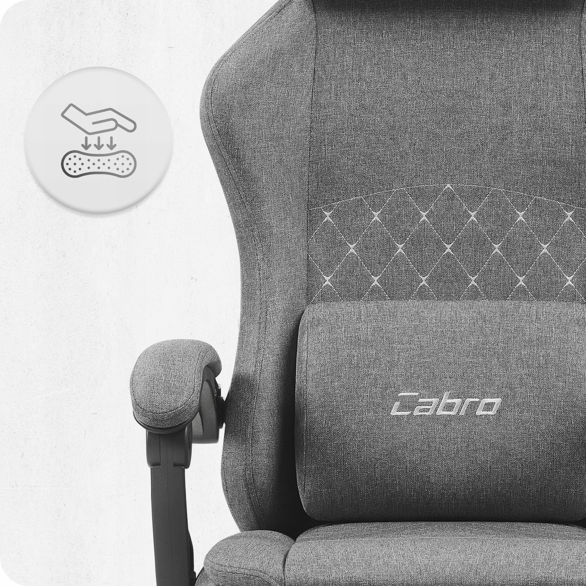 GAMING CHAIR MATERIAL CABRO C503 GREY BLACK FABRIC Model C503 SZARY CZARNY