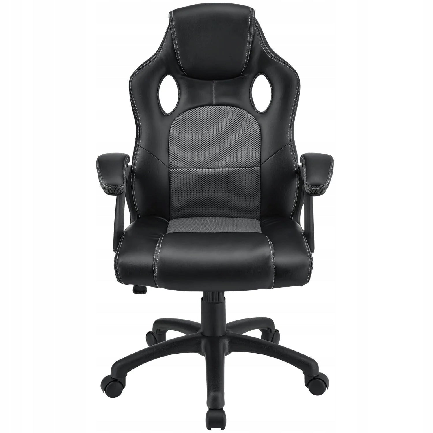 GAMING CHAIR OFFICE GAMING CHAIR SWIVEL BLACK GREY Furniture depth 65 cm