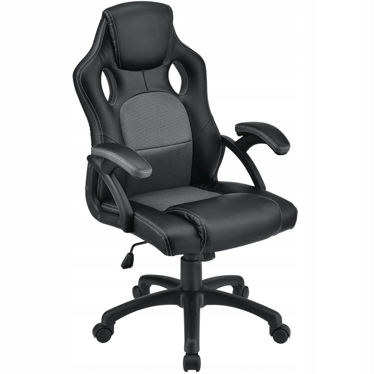 GAMING CHAIR OFFICE GAMING CHAIR SWIVEL BLACK GREY