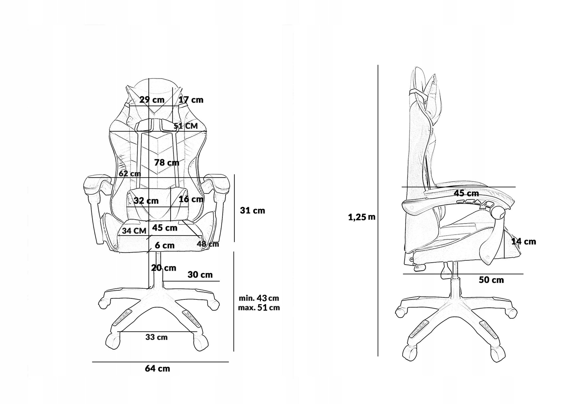 GAMING CHAIR OFFICE PLAYER ROTATING COMPUTER MASSAGE KG108 WHITE Manufacturer code 5.90.20218