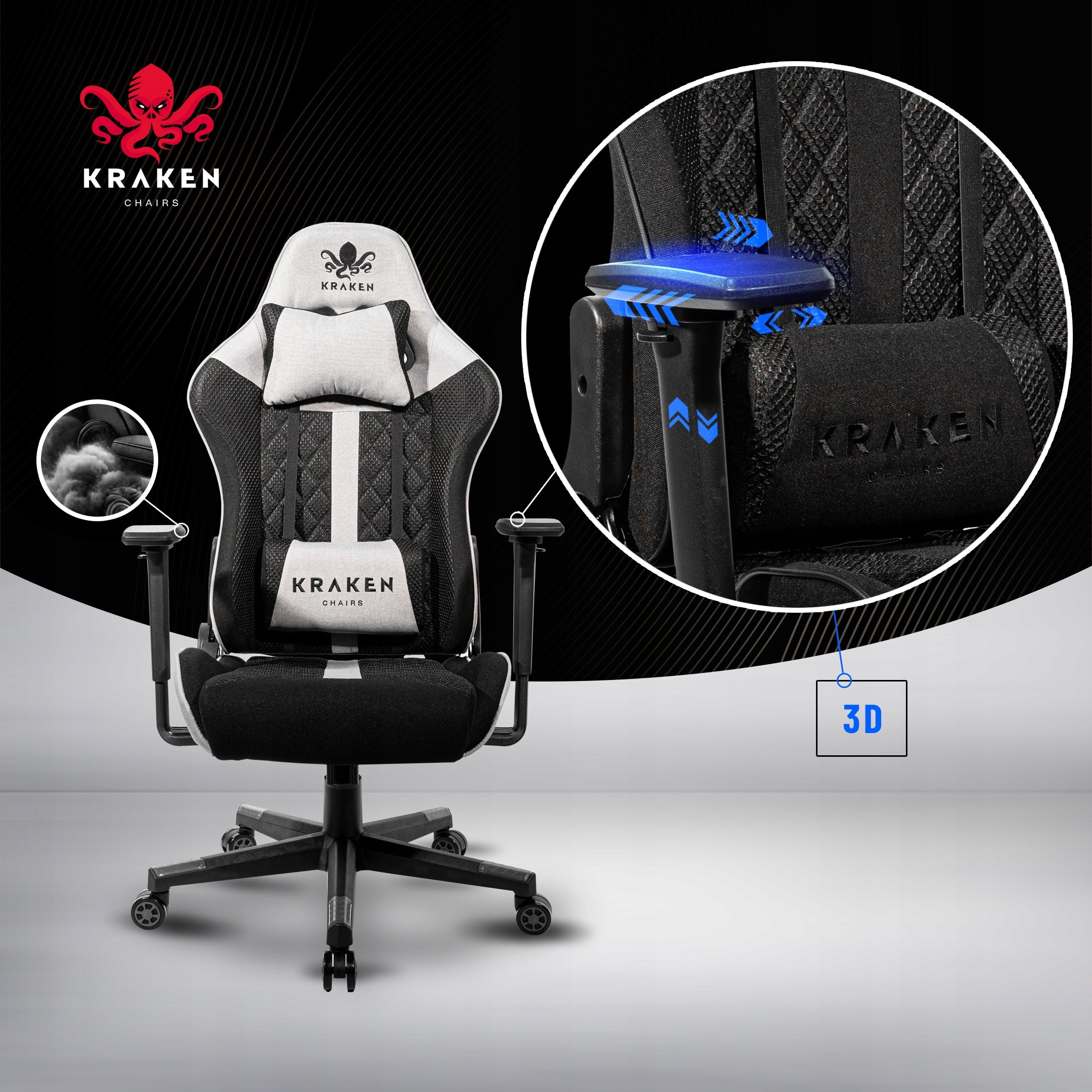 GAMING CHAIR OFFICE SWIVEL CHAIR FOR DESK KRAKEN CHAIRS Furniture height 133 cm