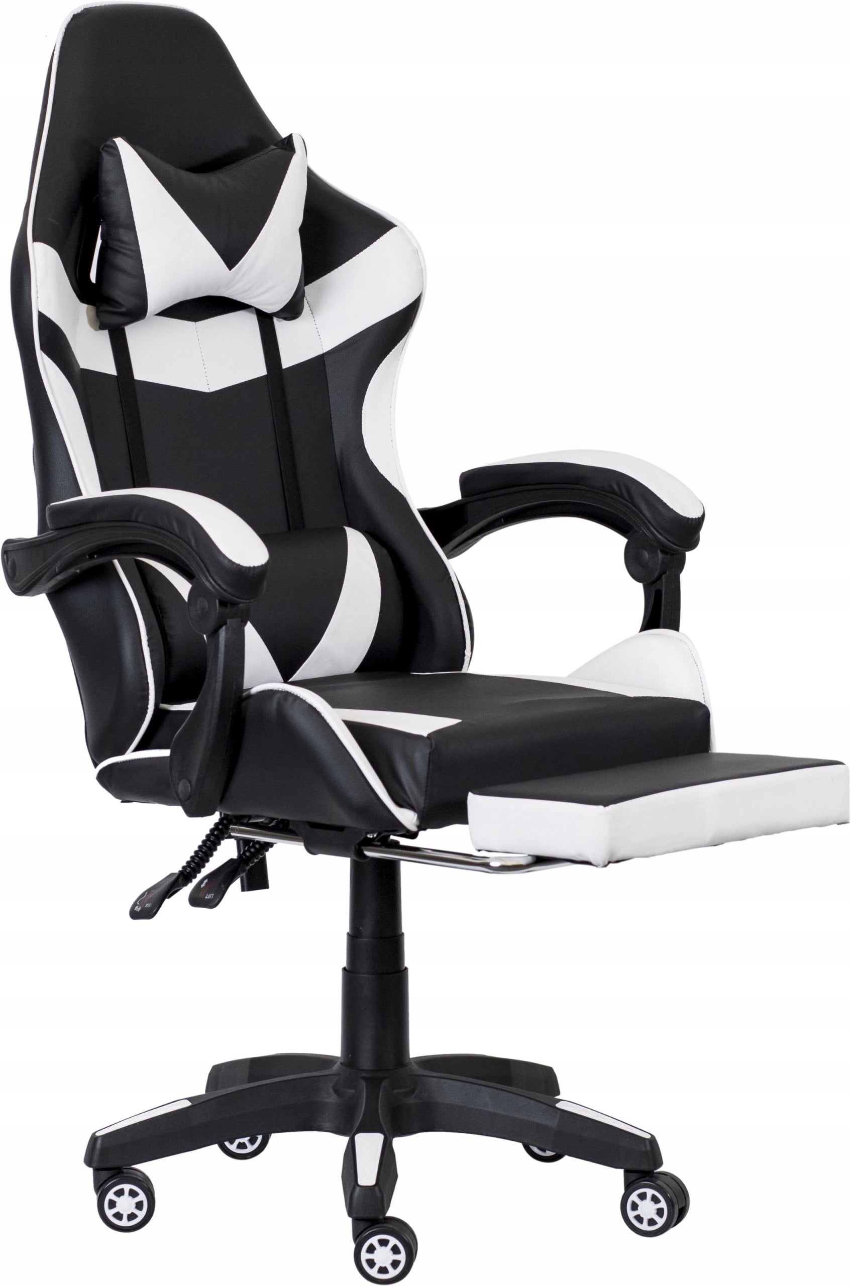 GAMING CHAIR OFFICE SWIVEL GAMING CHAIR FAUX LEATHER WHITE Brand Pegie Prestige