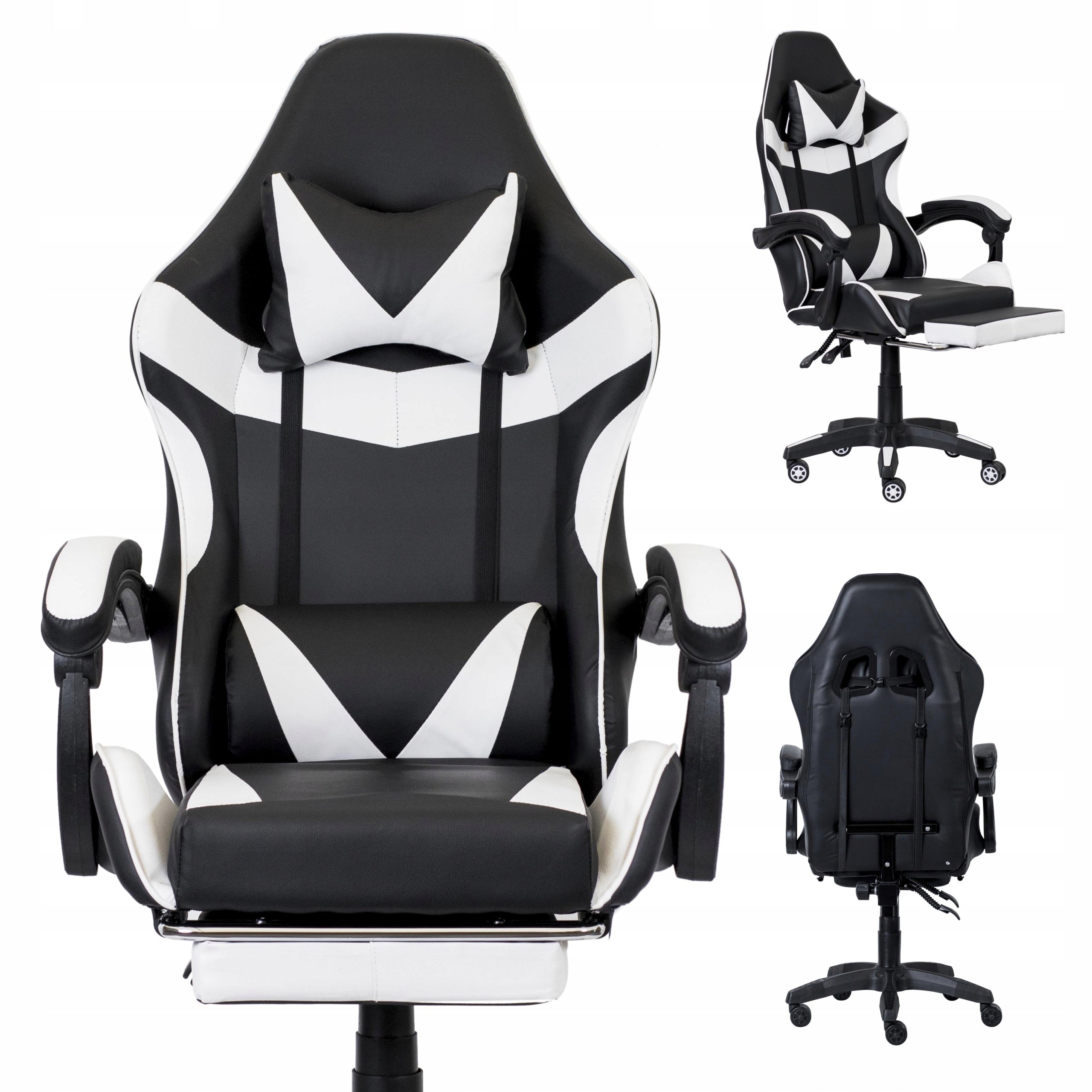 GAMING CHAIR OFFICE SWIVEL GAMING CHAIR FAUX LEATHER WHITE EAN (GTIN) 5906293690094
