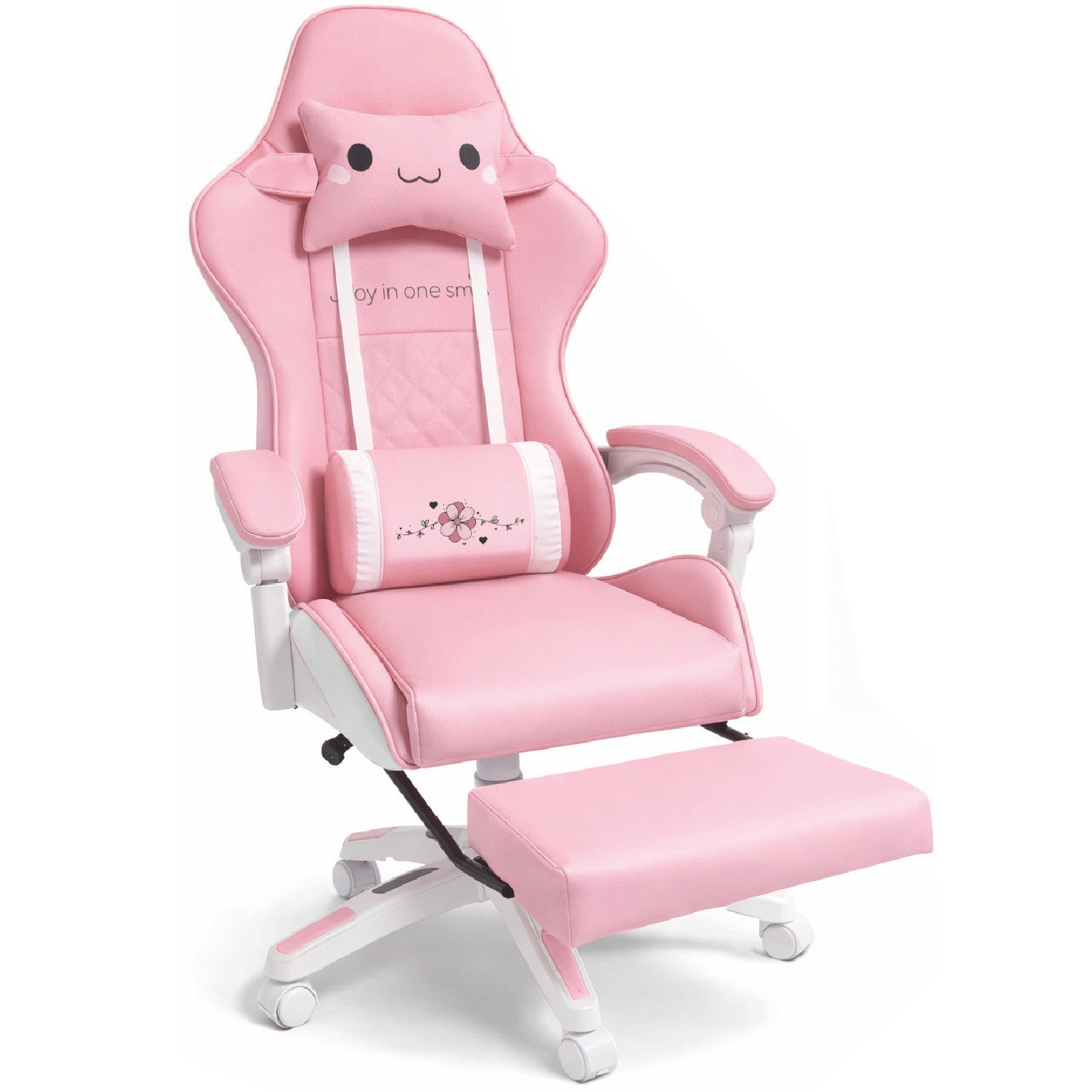 GAMING CHAIR PINK for baby girl COMPUTER COMFORTABLE FOOTREST Model COMFORT PLUS wygodny rozkładany fotel z podnóżkiem
