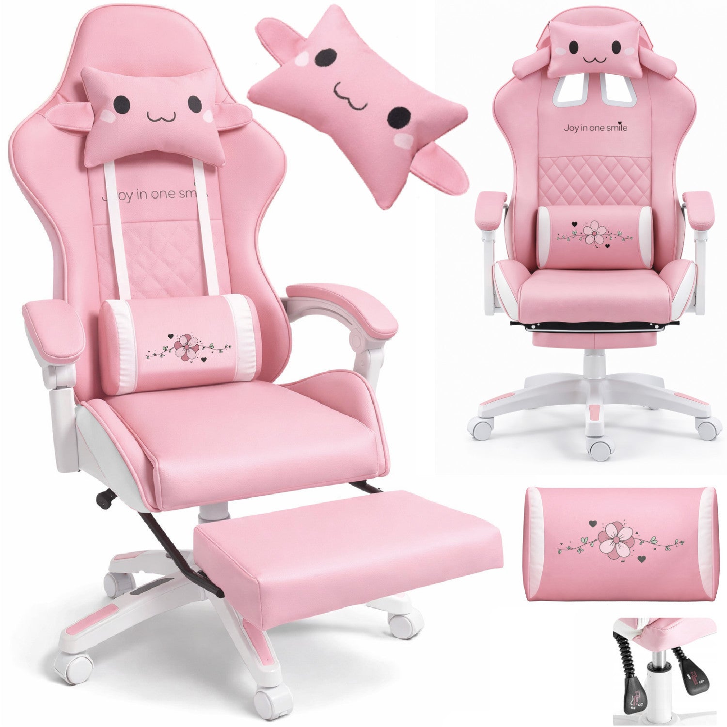 GAMING CHAIR PINK for baby girl COMPUTER COMFORTABLE FOOTREST
