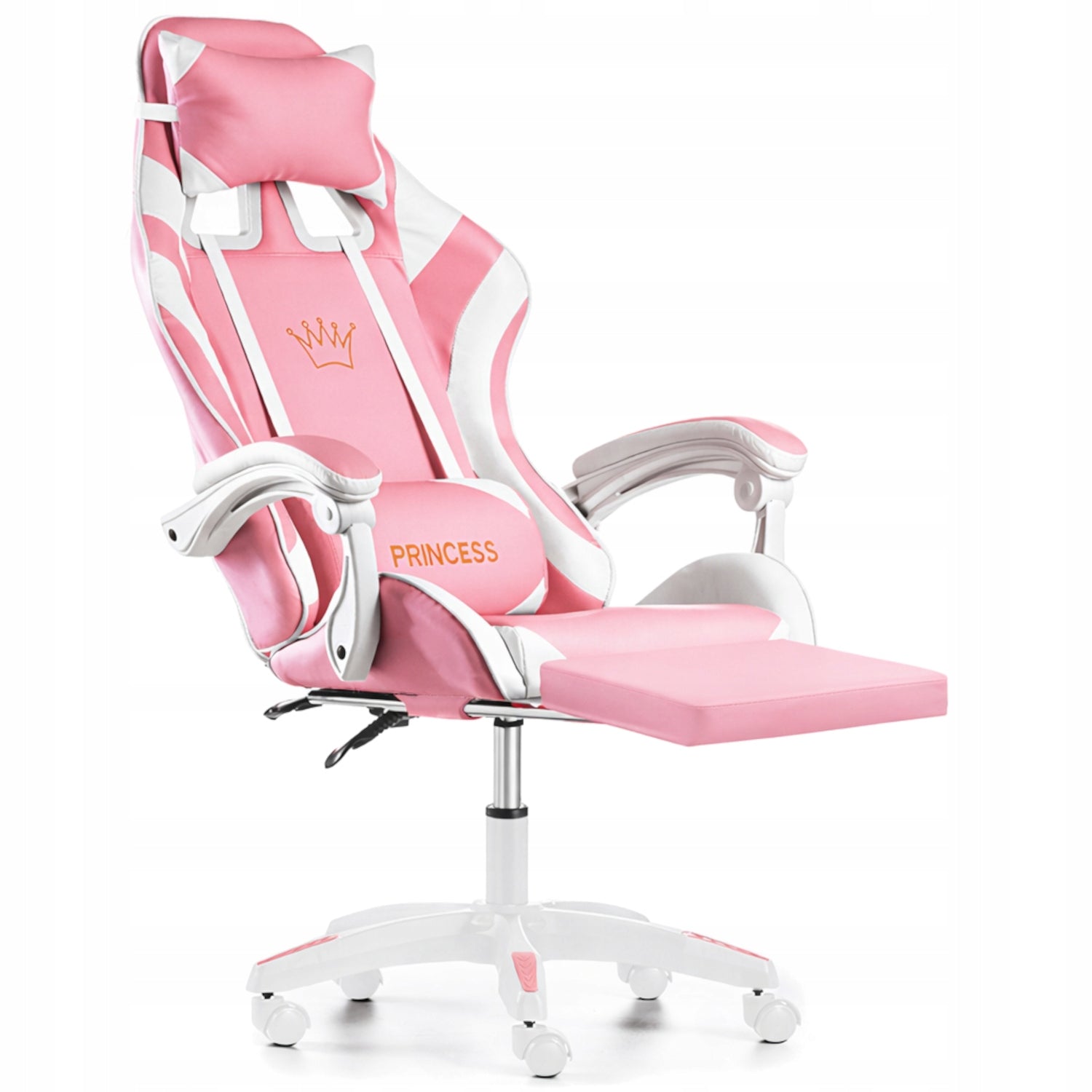 GAMING CHAIR PINK for girl child COMPUTER + MASSAGE FOOTREST Manufacturer code PIEKNY RÓŻOWY FOTEL Z MASAŻEM DLA DZIEWCZYNKI