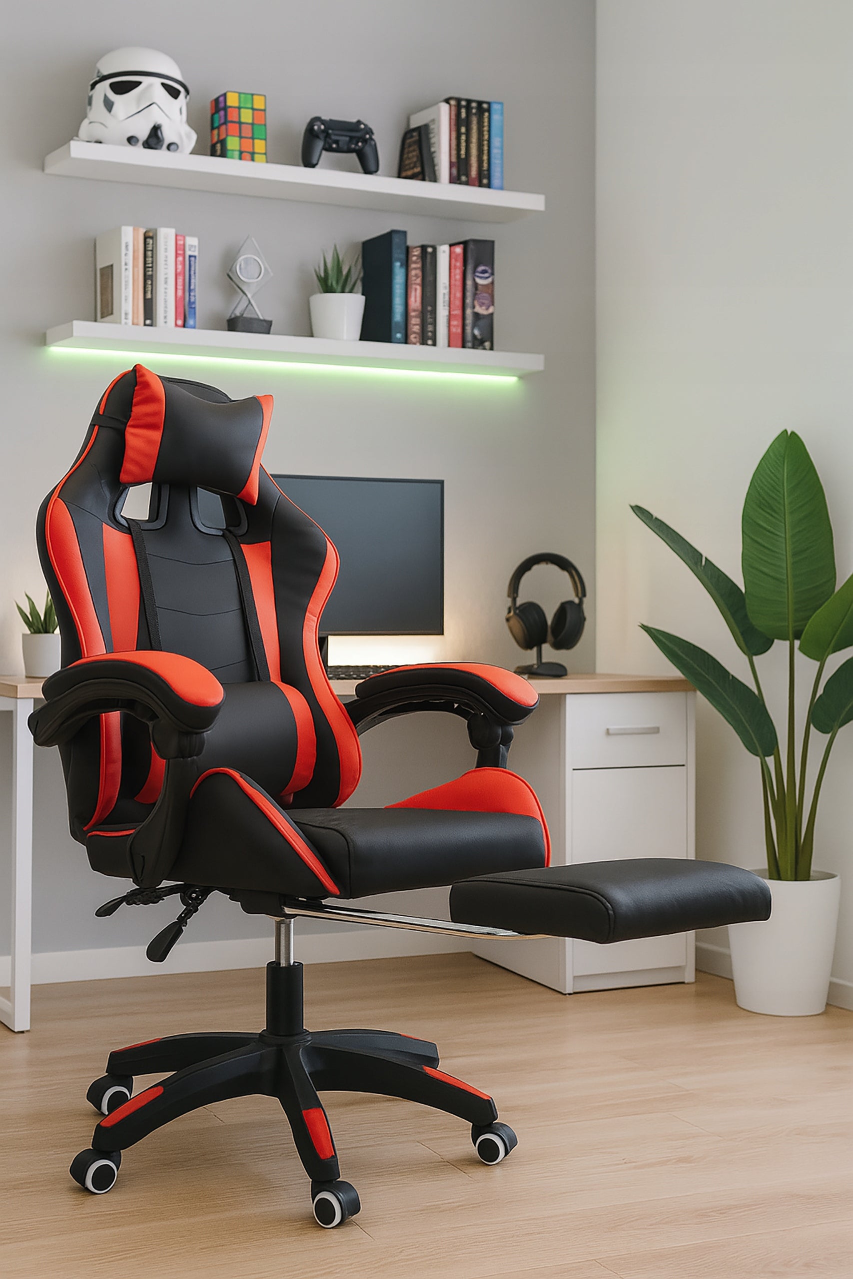 GAMING CHAIR PLAYER OFFICE COMPUTER MASSAGE FOOTREST KG104 RED Manufacturer code 5.90.20214