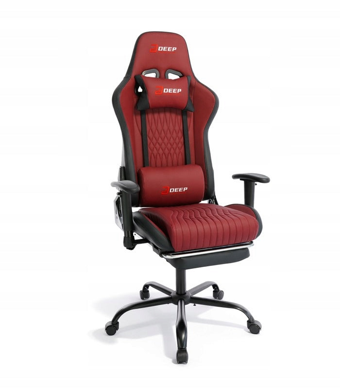 GAMING CHAIR RED FOR THE PLAYER FOR THE OFFICE COMFORTABLE FOOTREST