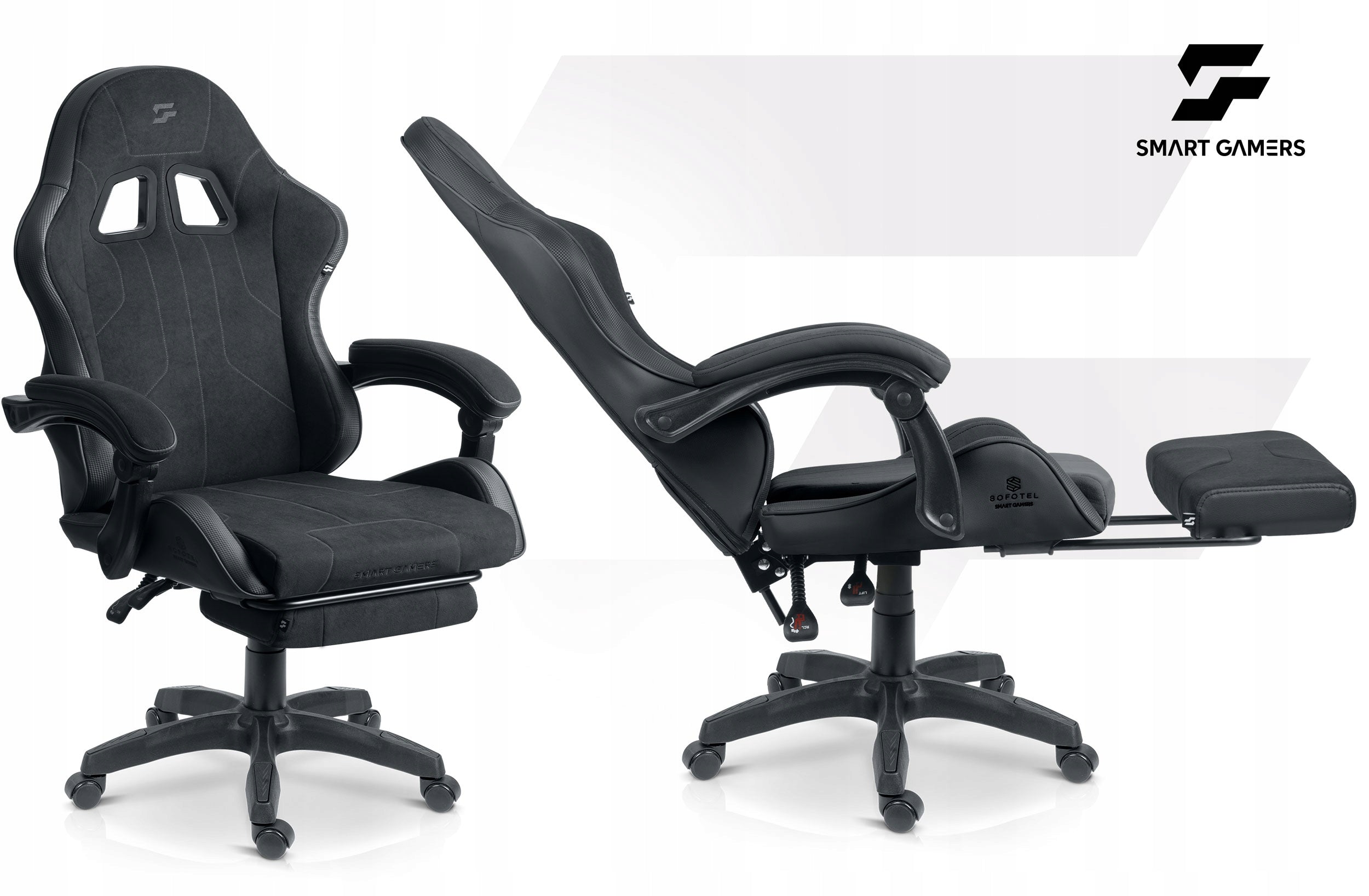 GAMING CHAIR SWIVEL GAMING CHAIR WITH BUCKET FOOTREST SOFOTEL Manufacturer code 242600