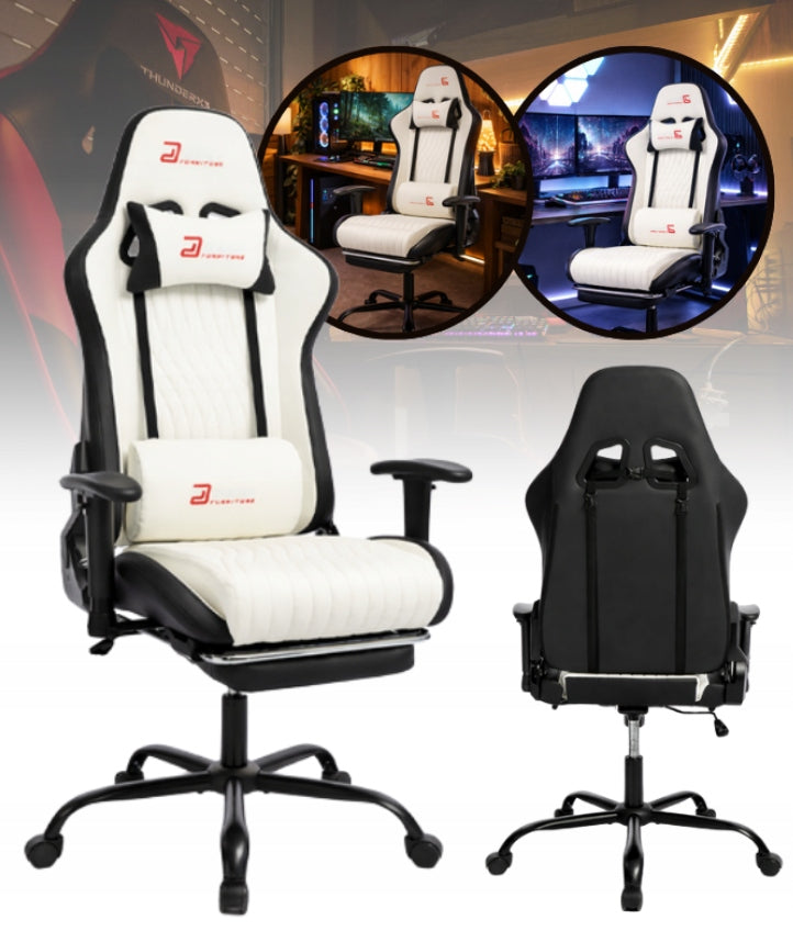 GAMING CHAIR WHITE FOR PLAYER HEIGHT ADJUSTABLE GAMING FURNITURE Brand GTPLAYER