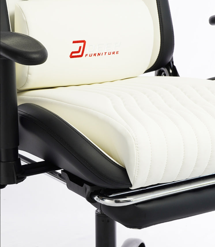 GAMING CHAIR WHITE FOR PLAYER HEIGHT ADJUSTABLE GAMING FURNITURE Furniture height 123 cm