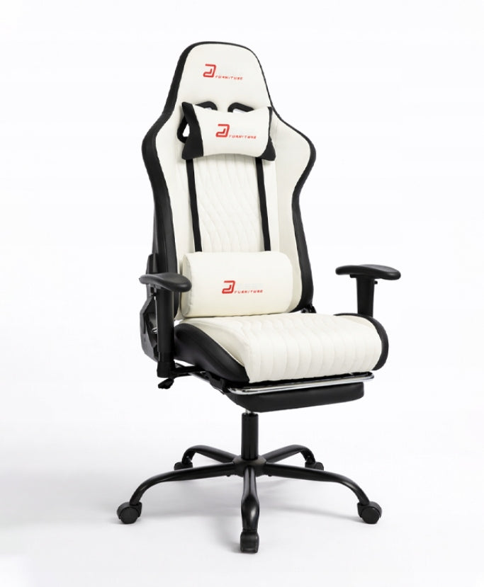 GAMING CHAIR WHITE FOR PLAYER HEIGHT ADJUSTABLE GAMING FURNITURE