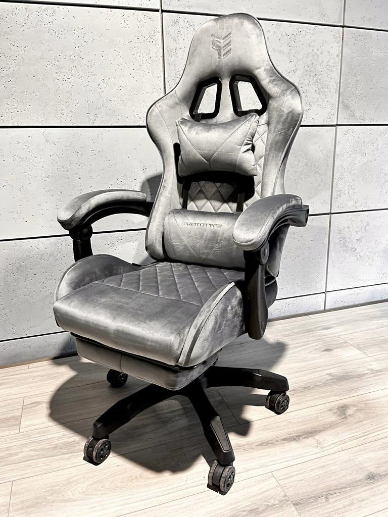 GAMING CHAIR WITH SWIVEL FOOTREST ALKANTARA ERGONOMIC FOR KARO DESK Packaging status original