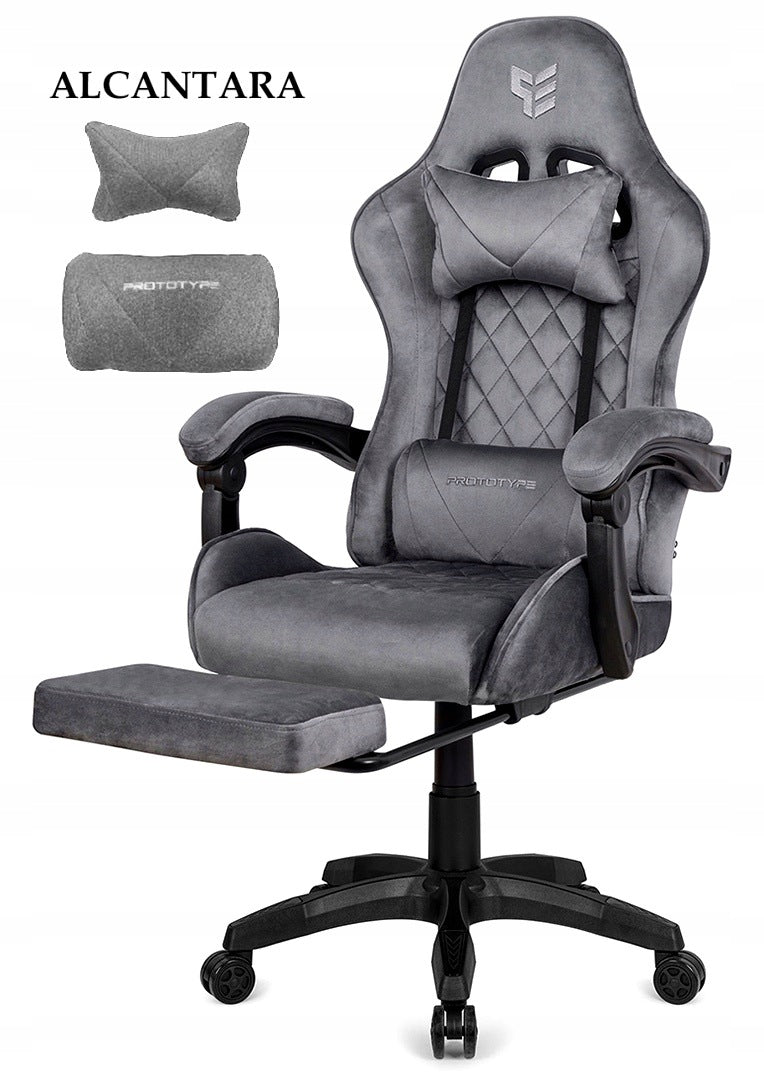 GAMING CHAIR WITH SWIVEL FOOTREST ALKANTARA ERGONOMIC FOR KARO DESK