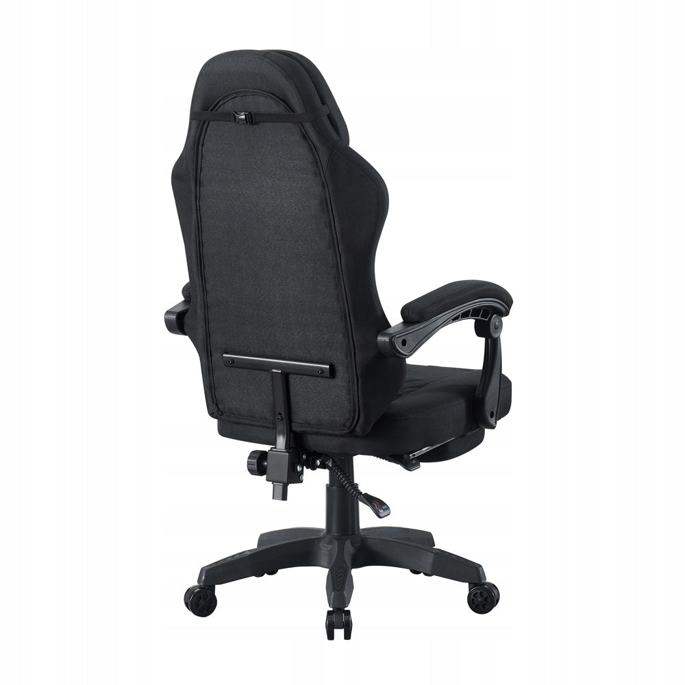 GAMING CHAIR WITH SWIVEL FOOTREST FABRIC BLACK MS500 Furniture depth 60 cm