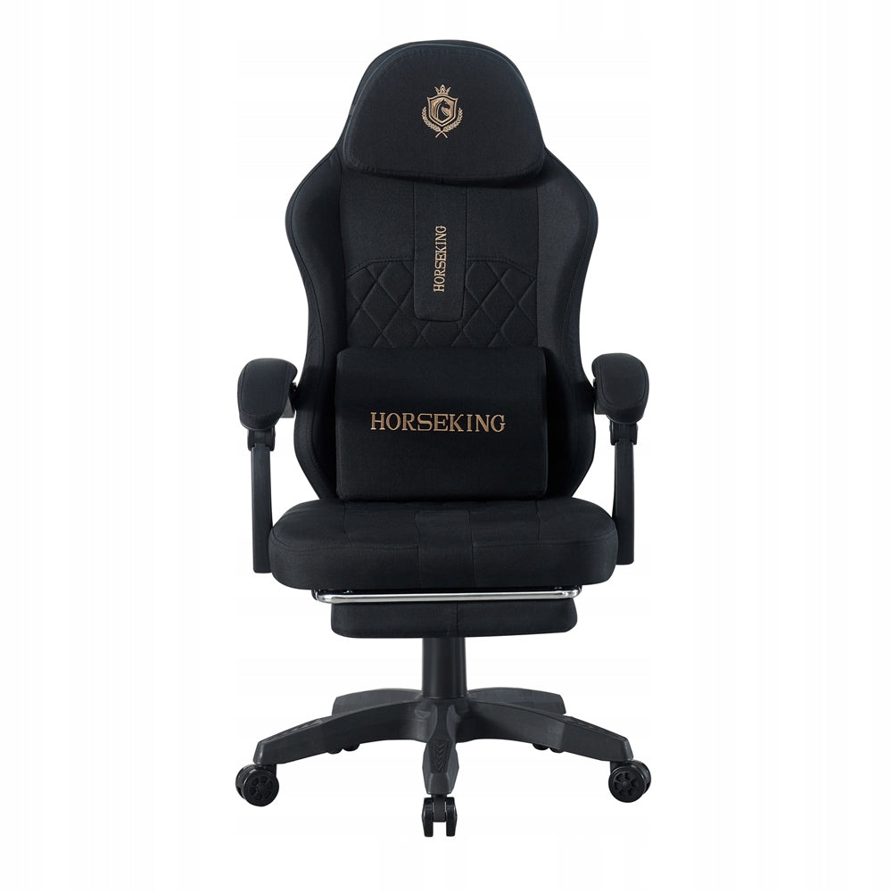 GAMING CHAIR WITH SWIVEL FOOTREST FABRIC BLACK MS500 Furniture height 127 cm