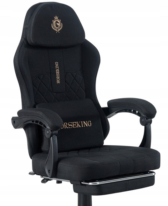 GAMING CHAIR WITH SWIVEL FOOTREST FABRIC BLACK MS500 Model CZARNY