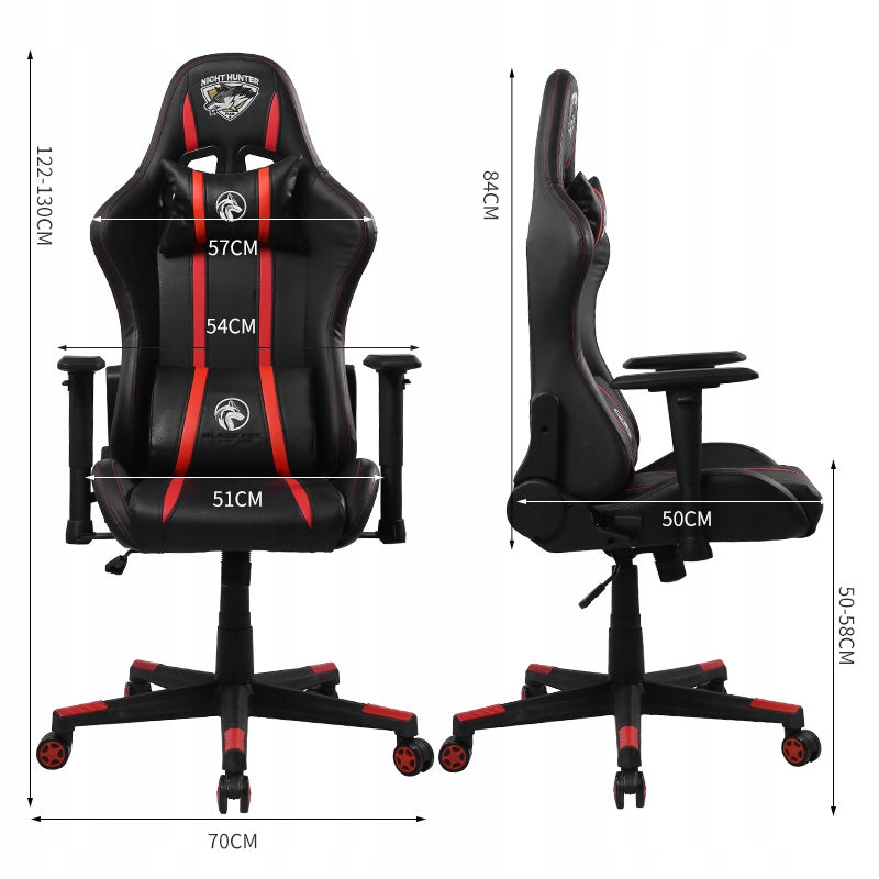 GAMING Chair+Computer Massage SWIVEL Office Adjustable ARMRESTS Furniture depth 63 cm