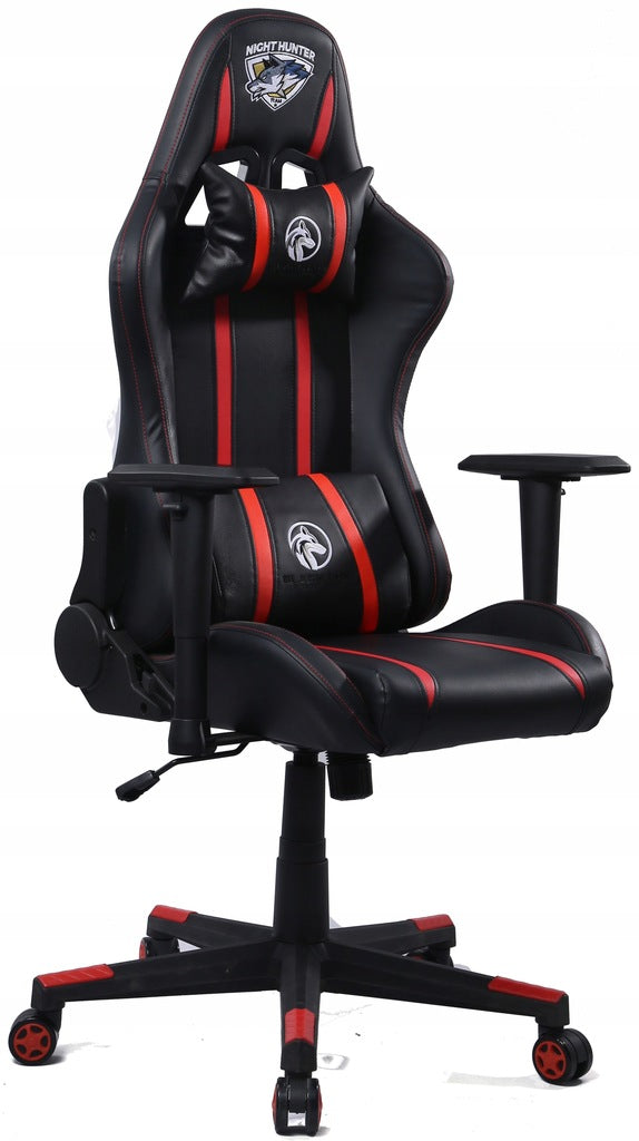 GAMING Chair+Computer Massage SWIVEL Office Adjustable ARMRESTS Model Fotel dla gracza Masaż Czerwony TurboTools G899