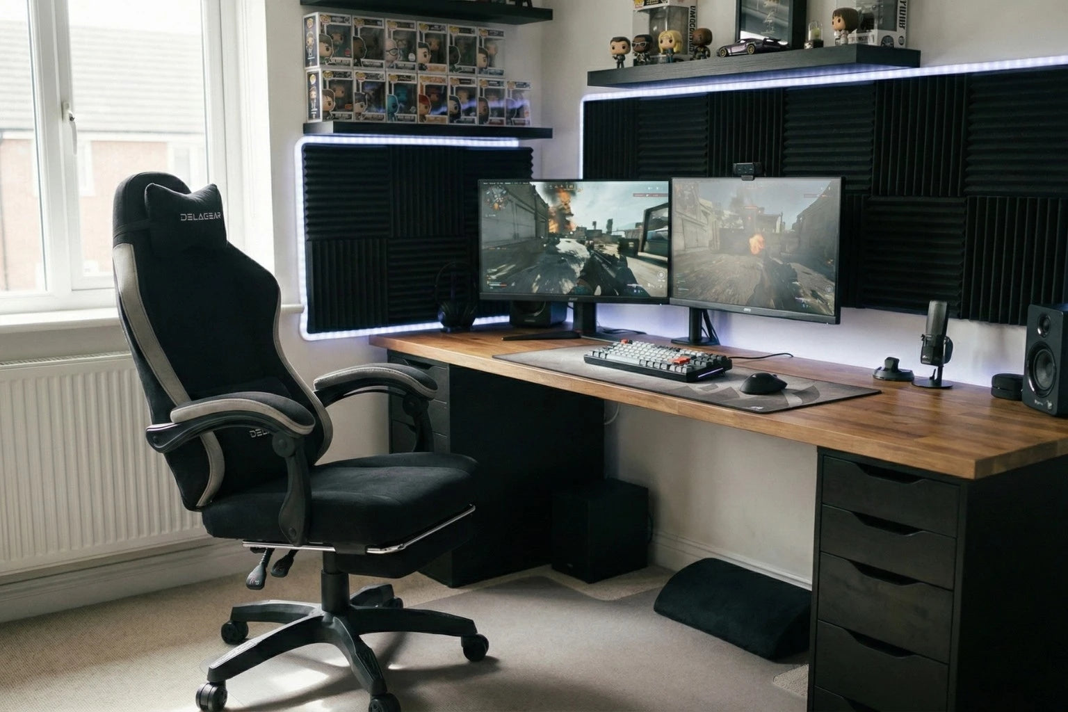 GAMING OFFICE CHAIR DELAGEAR G 325 BLACK ROTATING MATERIAL Brand Delagear
