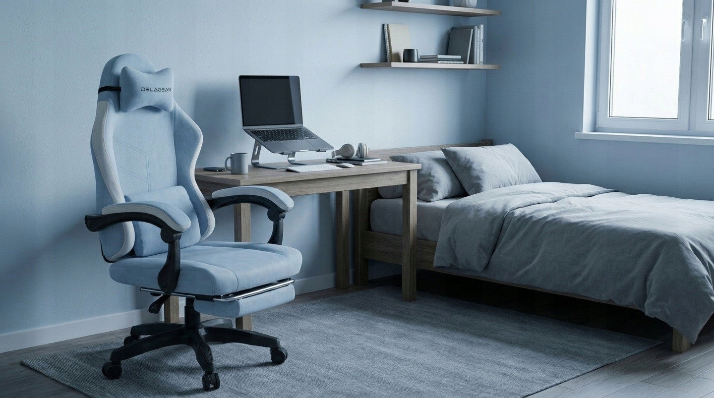 GAMING OFFICE CHAIR DELAGEAR G 325 BLUE ROTATING MATERIAL Model Delagear G 325 Niebieski Materiałowy